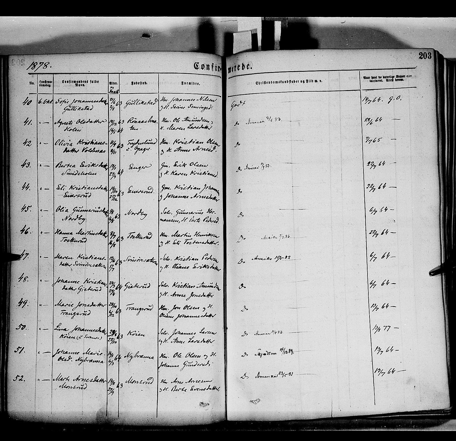 Grue prestekontor, AV/SAH-PREST-036/H/Ha/Haa/L0011: Parish register (official) no. 11, 1873-1880, p. 203