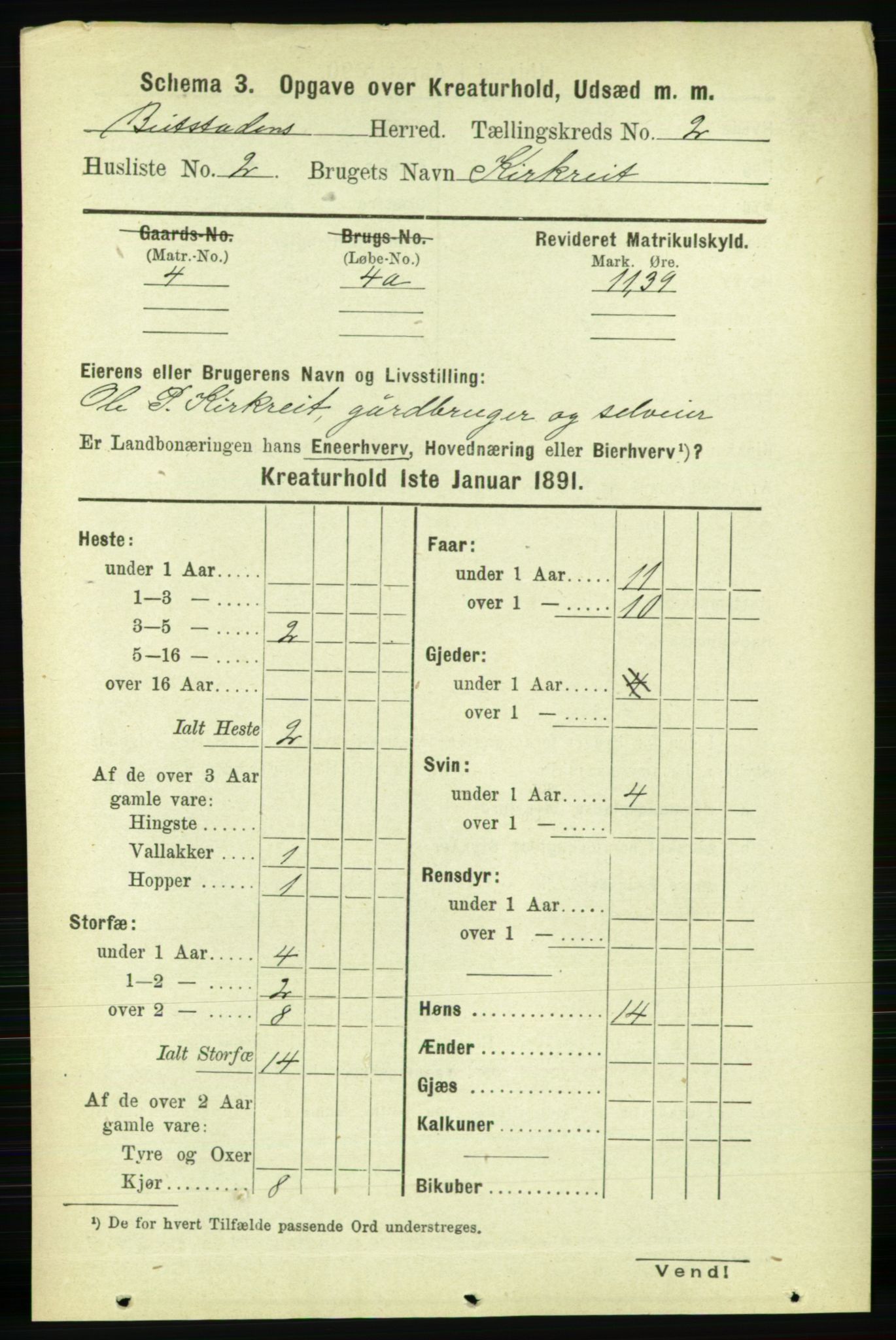 RA, 1891 census for 1727 Beitstad, 1891, p. 5698