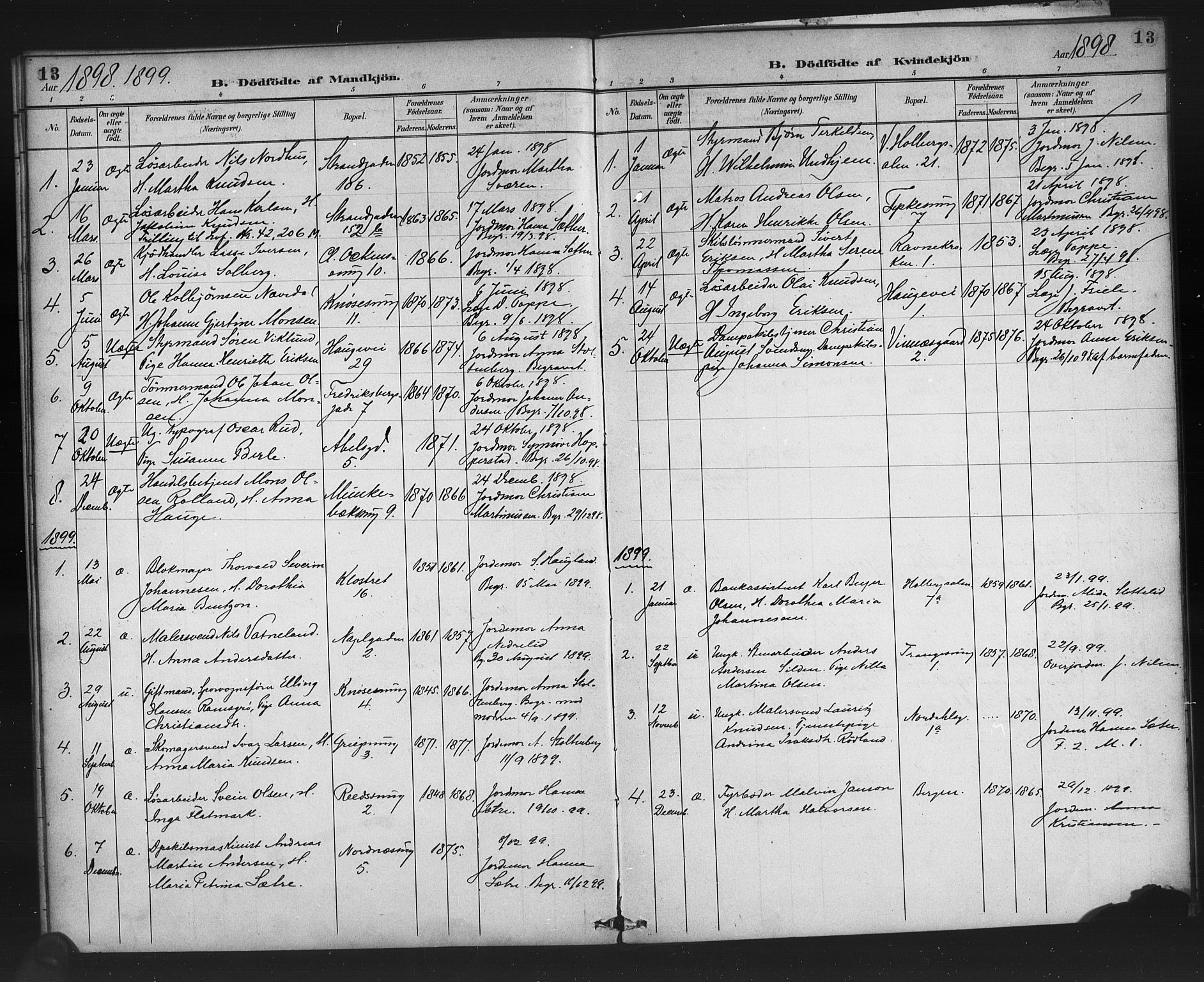 Nykirken Sokneprestembete, SAB/A-77101/H/Haa/L0048: Parish register (official) no. F 1, 1882-1916, p. 13