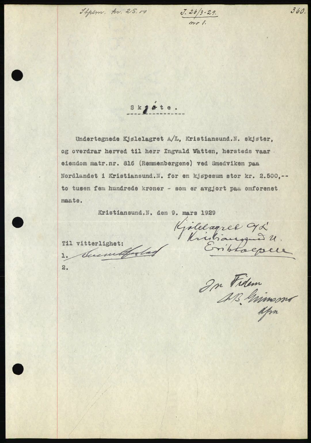 Kristiansund byfogd, AV/SAT-A-4587/A/27: Mortgage book no. 22, 1928-1929, Deed date: 26.03.1929