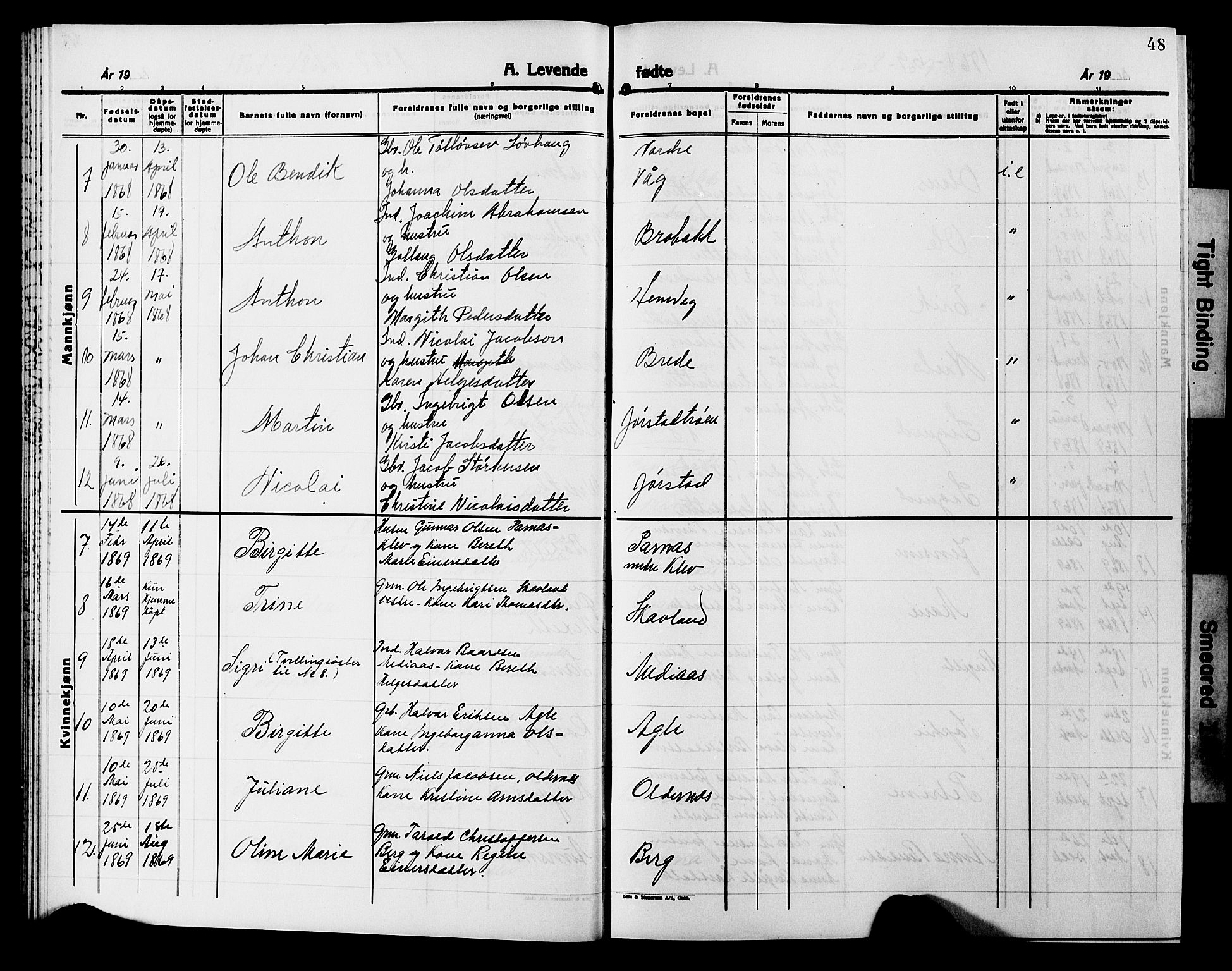 Ministerialprotokoller, klokkerbøker og fødselsregistre - Nord-Trøndelag, SAT/A-1458/749/L0485: Parish register (official) no. 749D01, 1857-1872, p. 48
