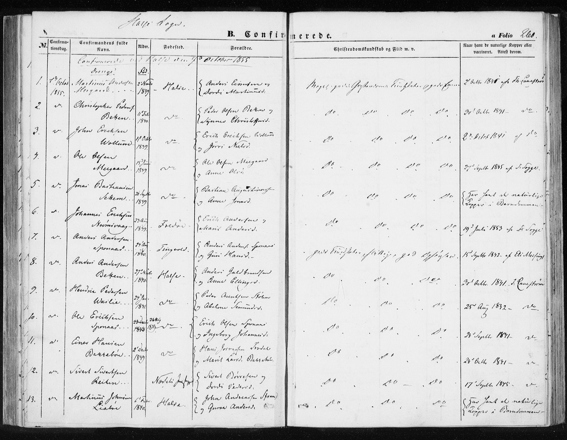 Ministerialprotokoller, klokkerbøker og fødselsregistre - Møre og Romsdal, SAT/A-1454/576/L0883: Parish register (official) no. 576A01, 1849-1865, p. 260