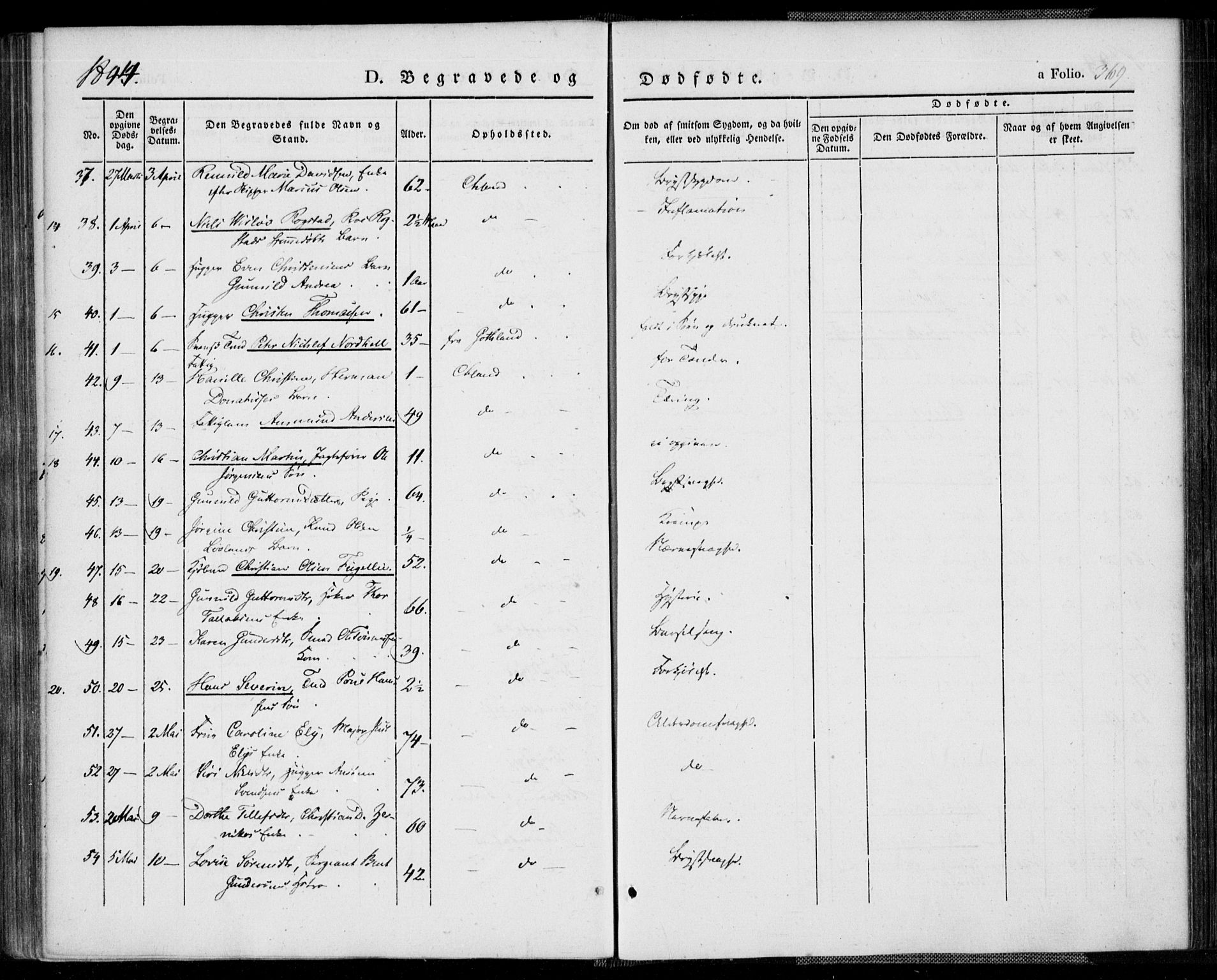 Kristiansand domprosti, AV/SAK-1112-0006/F/Fa/L0013: Parish register (official) no. A 13, 1842-1851, p. 369