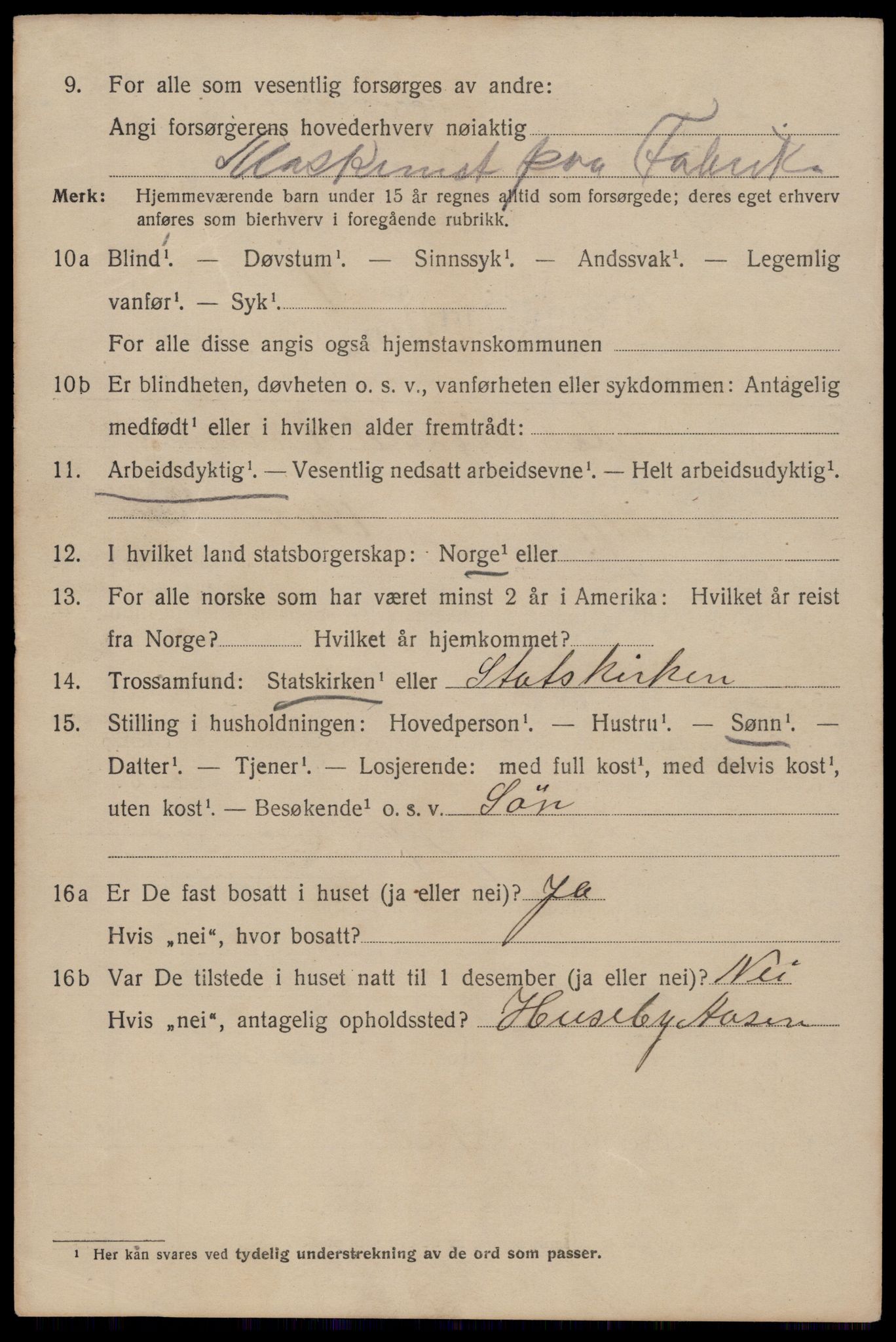 SAT, 1920 census for Trondheim, 1920, p. 141051