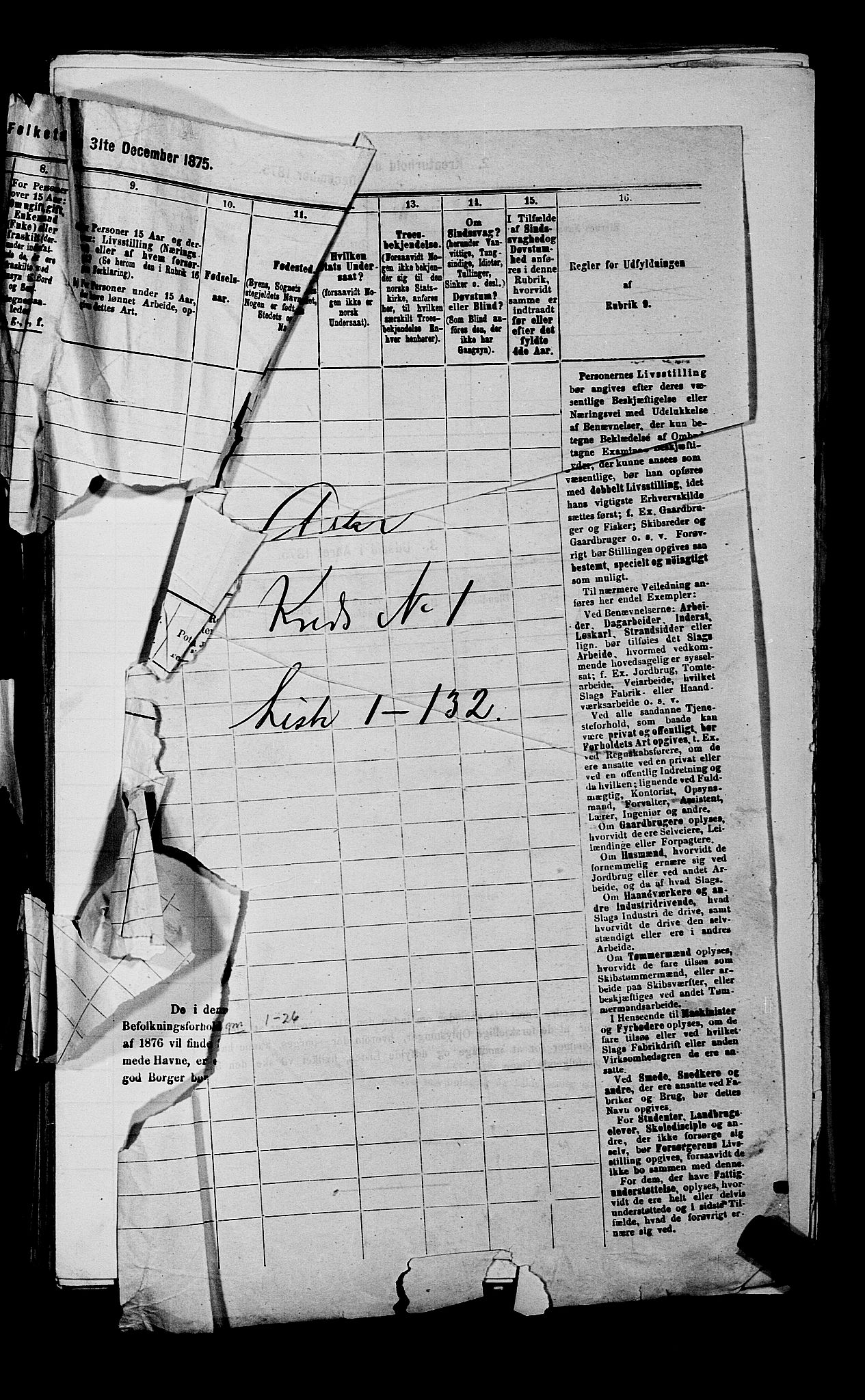 RA, 1875 census for 0220P Asker, 1875, p. 70