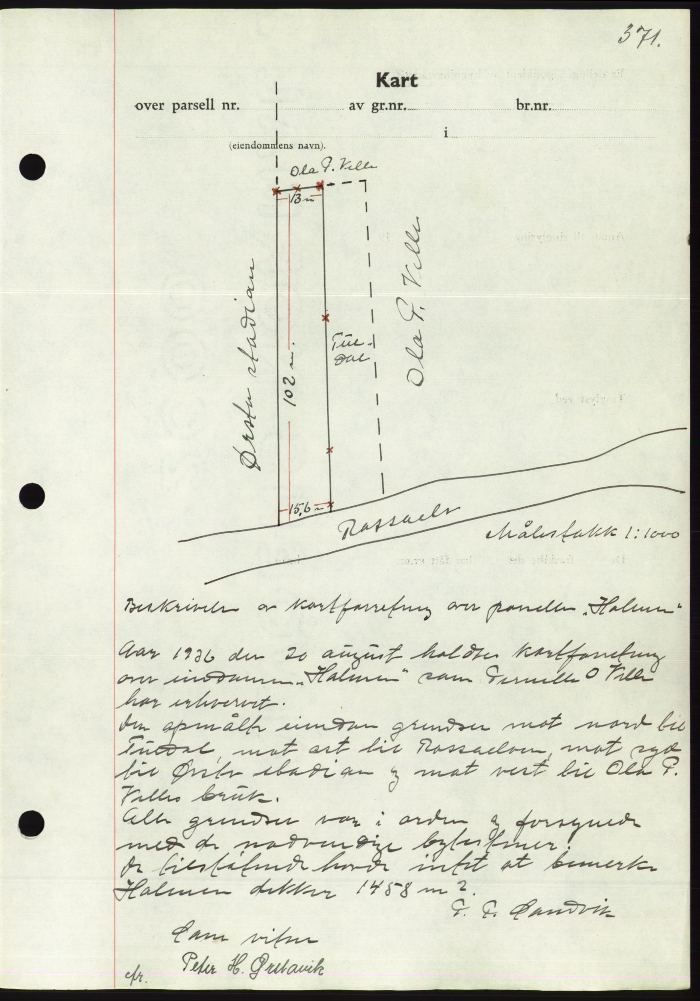 Søre Sunnmøre sorenskriveri, AV/SAT-A-4122/1/2/2C/L0061: Mortgage book no. 55, 1936-1936, Diary no: : 1394/1936