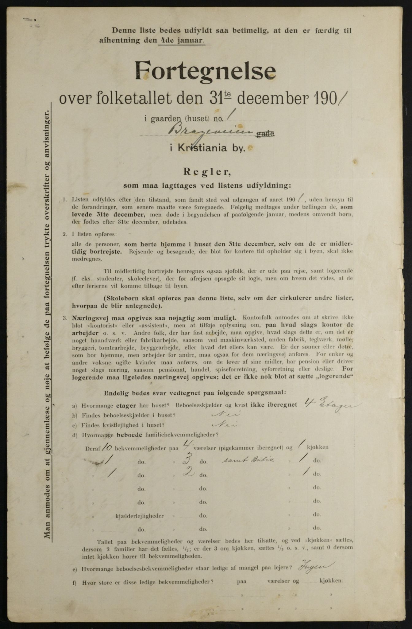 OBA, Municipal Census 1901 for Kristiania, 1901, p. 1342