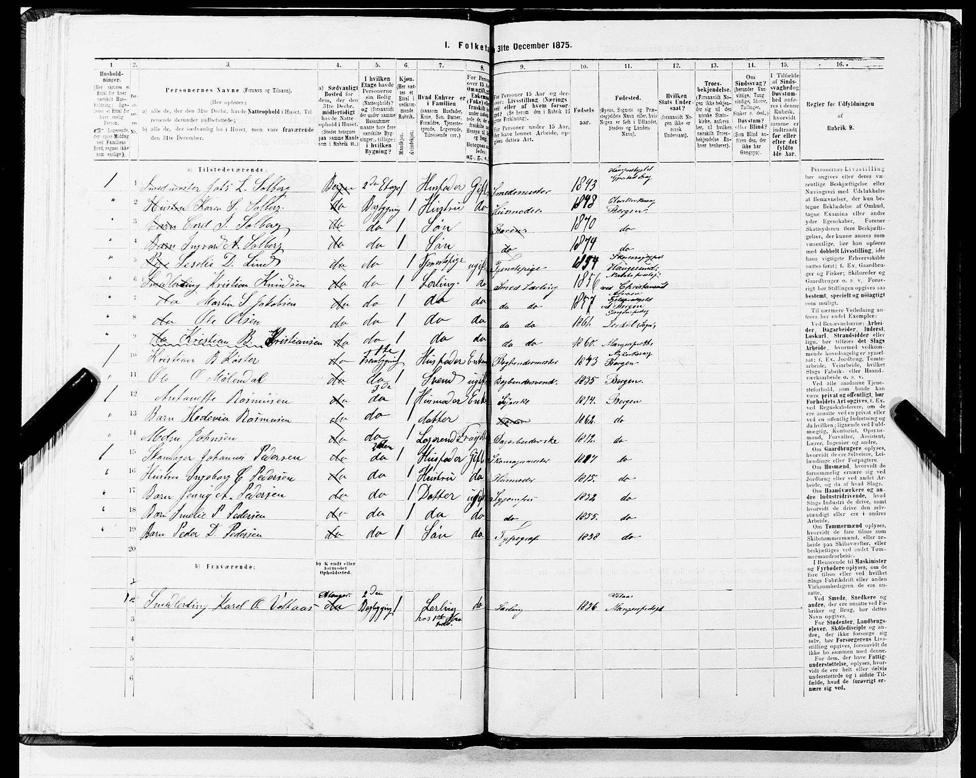 SAB, 1875 census for 1301 Bergen, 1875, p. 4526