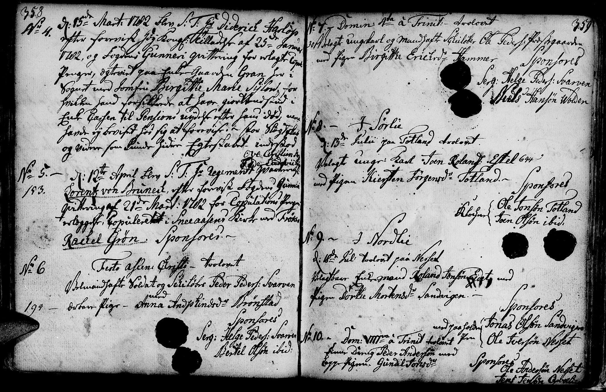 Ministerialprotokoller, klokkerbøker og fødselsregistre - Nord-Trøndelag, SAT/A-1458/749/L0467: Parish register (official) no. 749A01, 1733-1787, p. 358-359