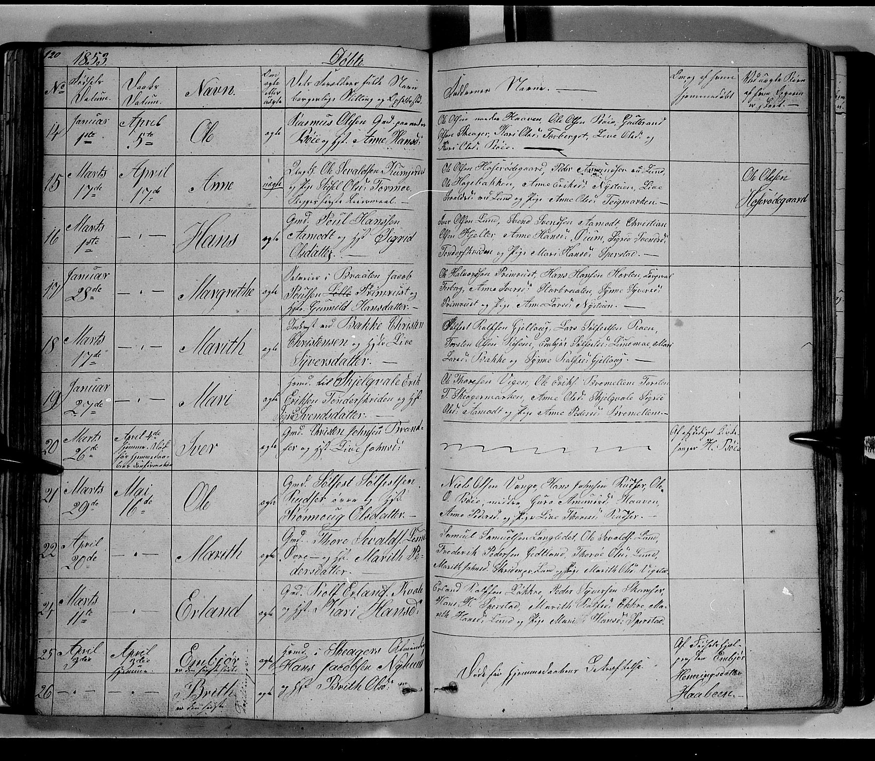 Lom prestekontor, AV/SAH-PREST-070/L/L0004: Parish register (copy) no. 4, 1845-1864, p. 120-121