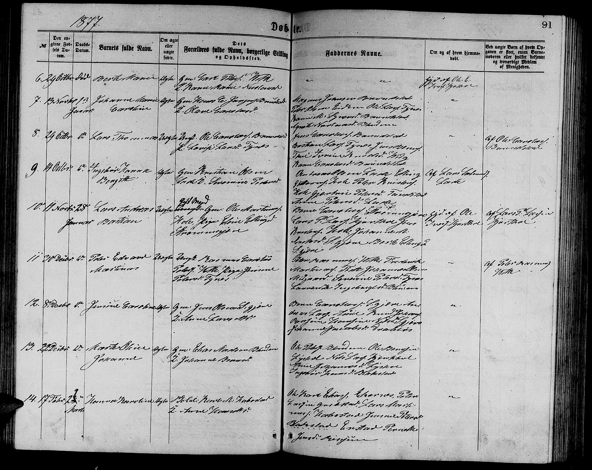 Ministerialprotokoller, klokkerbøker og fødselsregistre - Møre og Romsdal, AV/SAT-A-1454/523/L0338: Parish register (copy) no. 523C01, 1865-1877, p. 91