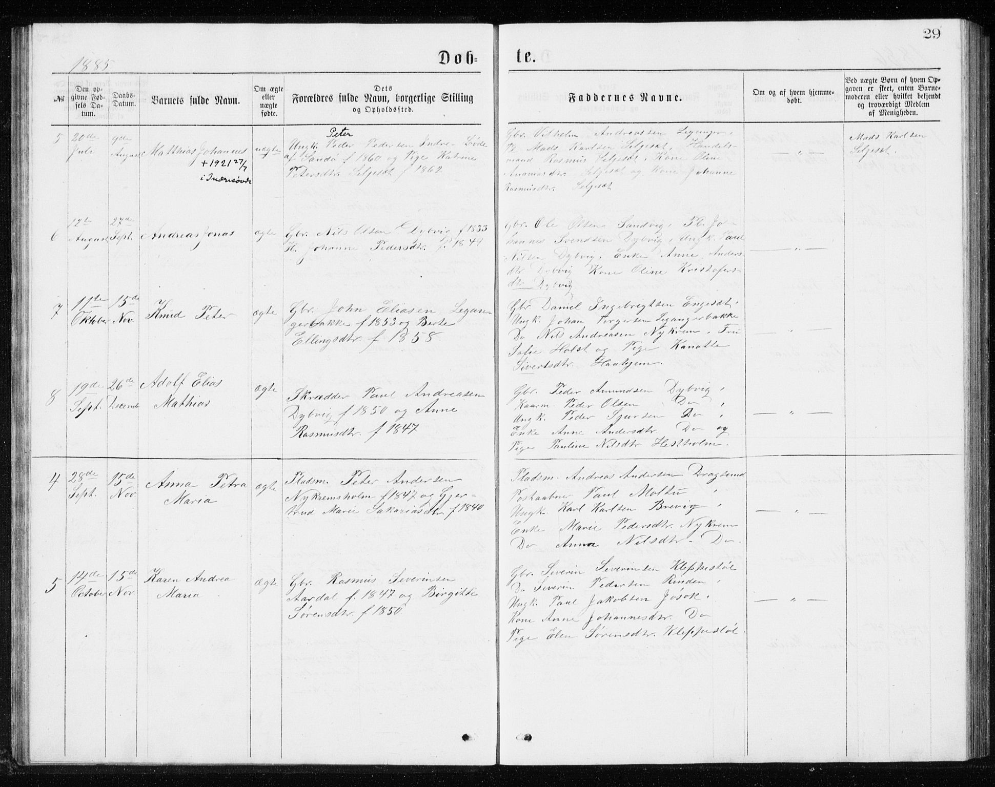 Ministerialprotokoller, klokkerbøker og fødselsregistre - Møre og Romsdal, SAT/A-1454/508/L0097: Parish register (copy) no. 508C01, 1873-1897, p. 29