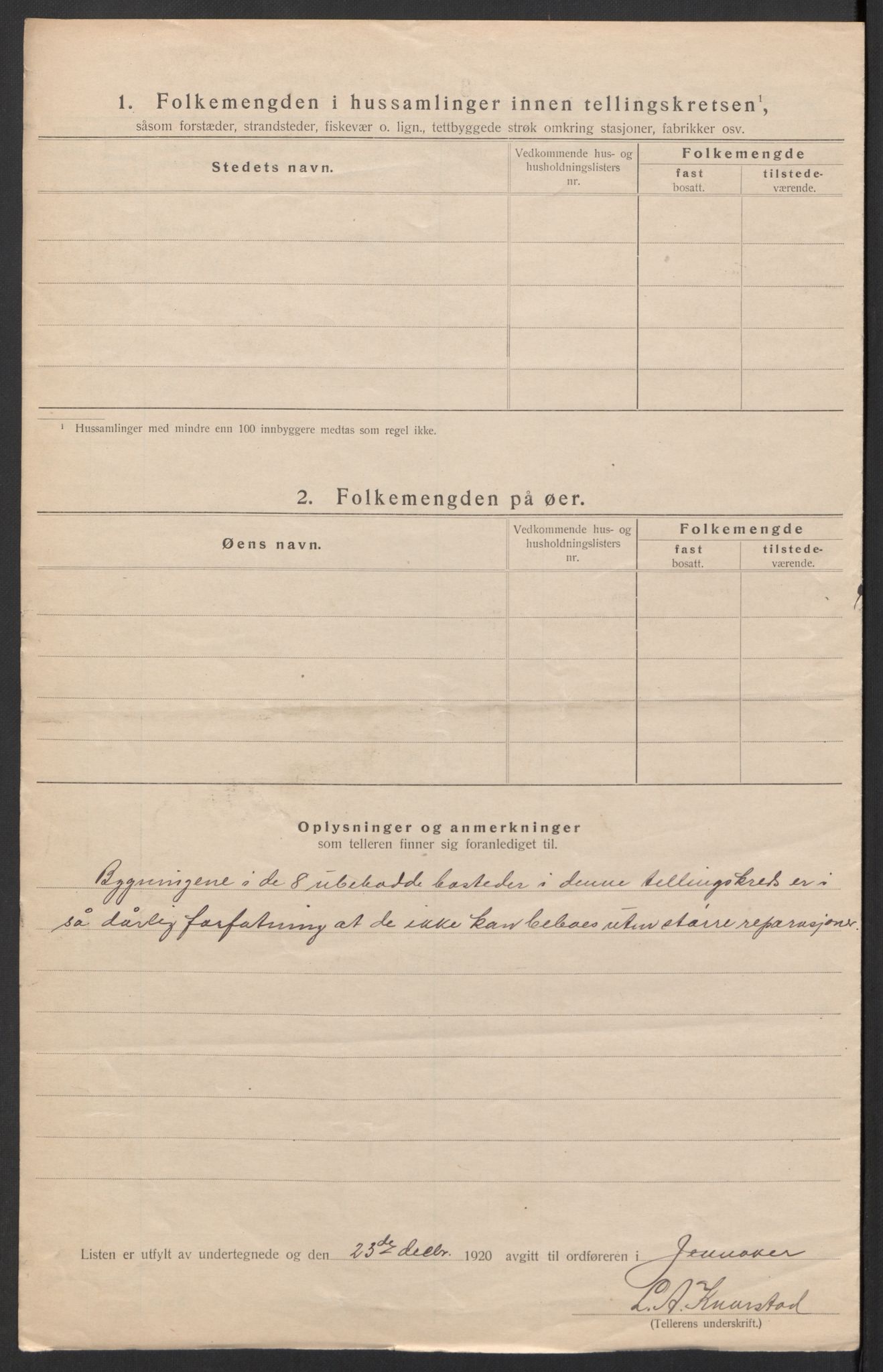 SAH, 1920 census for Jevnaker, 1920, p. 24