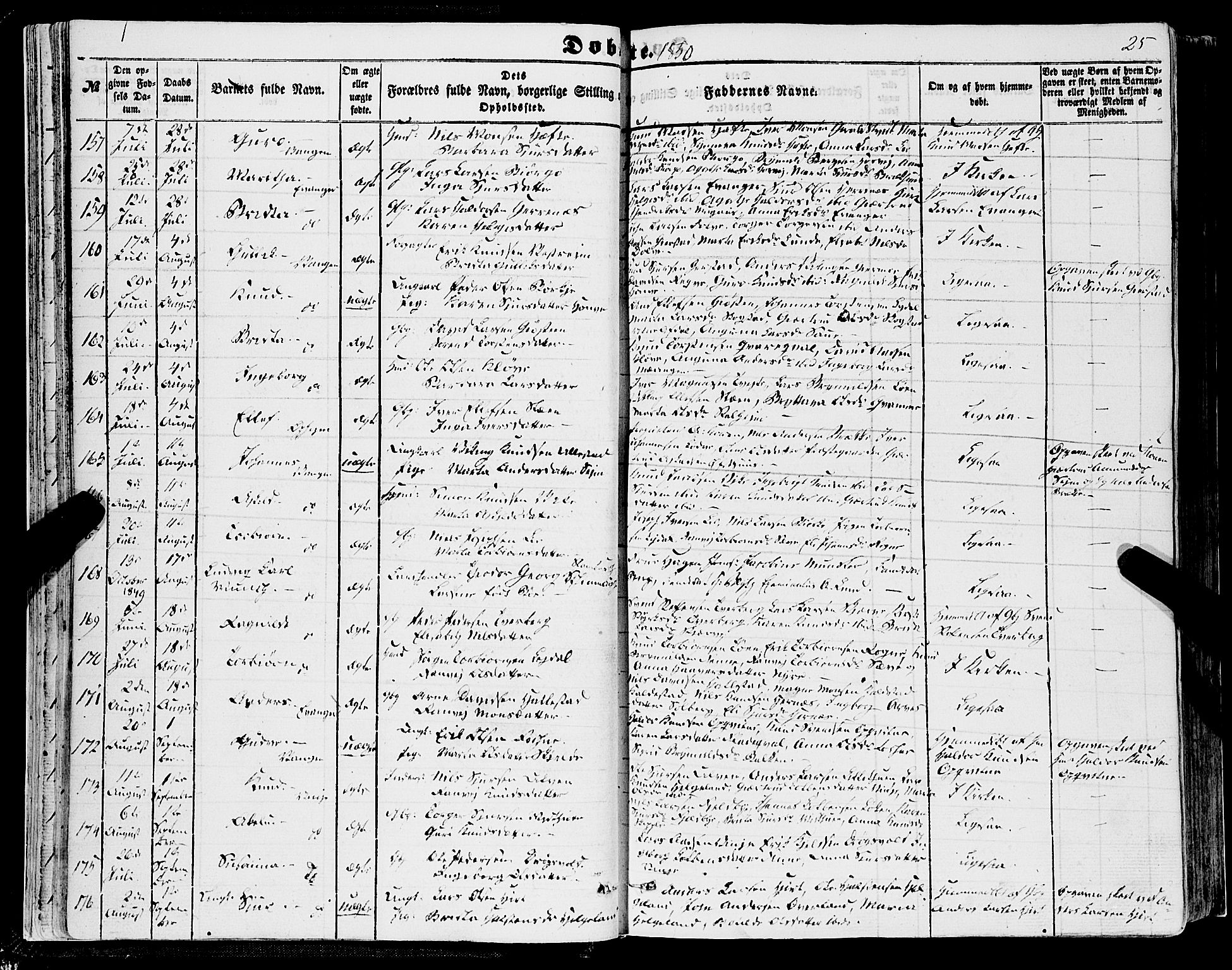 Voss sokneprestembete, SAB/A-79001/H/Haa: Parish register (official) no. A 16, 1849-1863, p. 25