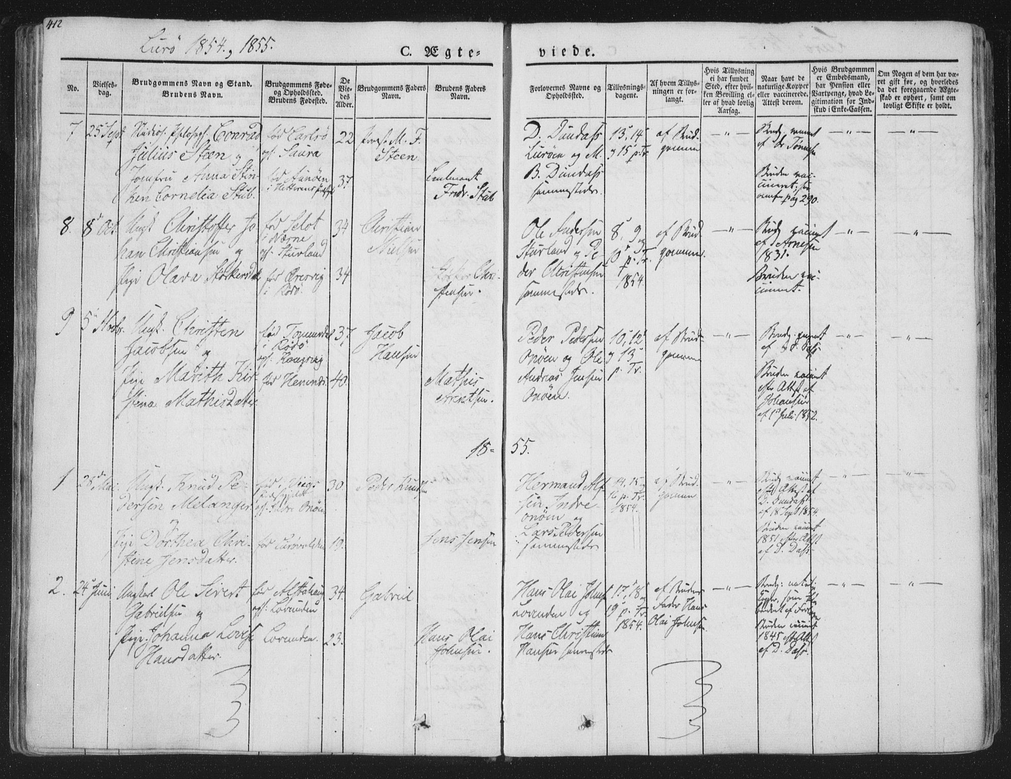 Ministerialprotokoller, klokkerbøker og fødselsregistre - Nordland, SAT/A-1459/839/L0566: Parish register (official) no. 839A03, 1825-1862, p. 412
