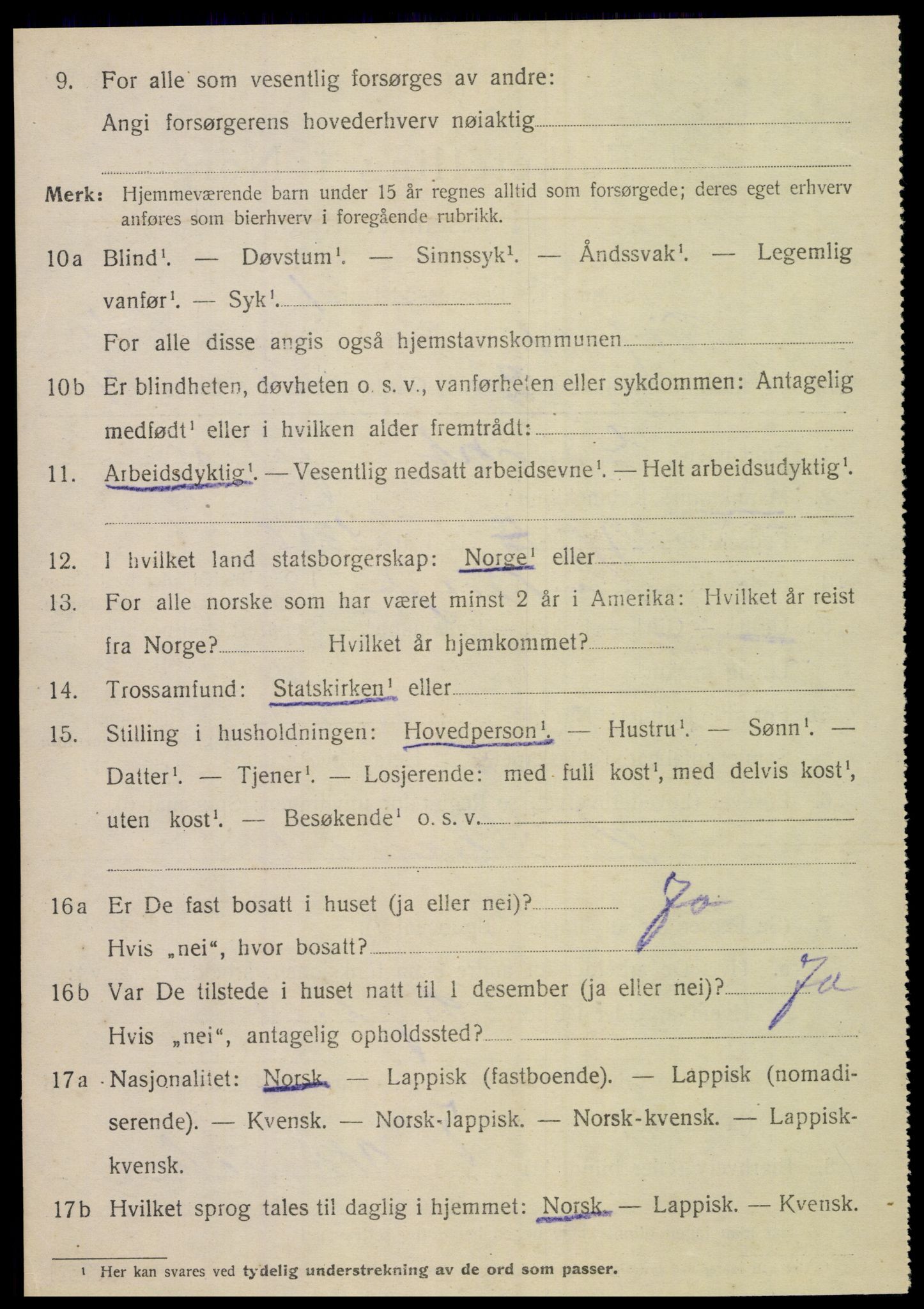 SAT, 1920 census for Sørfold, 1920, p. 5640