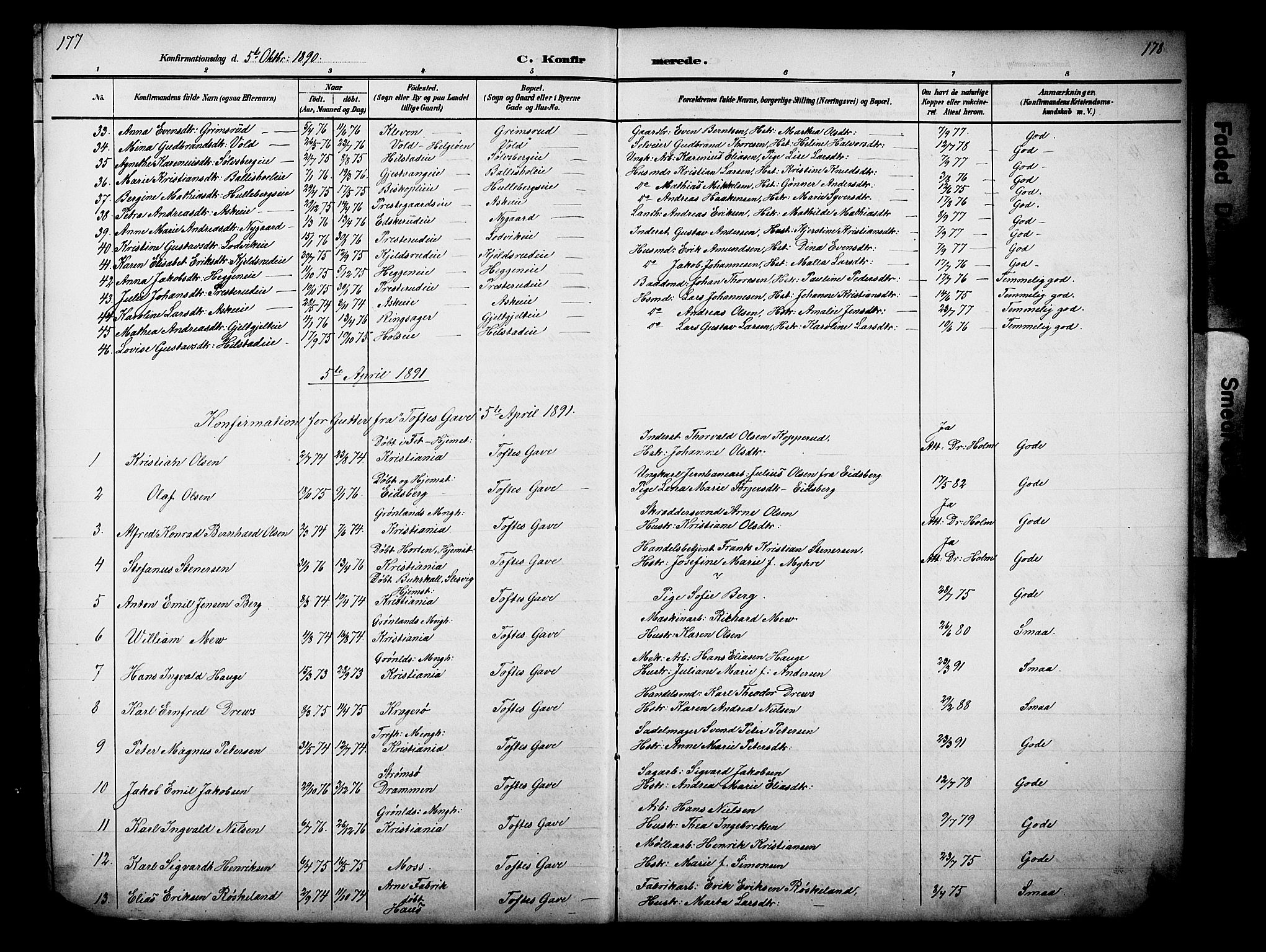 Nes prestekontor, Hedmark, SAH/PREST-020/L/La/L0006: Parish register (copy) no. 6, 1890-1932, p. 177-178