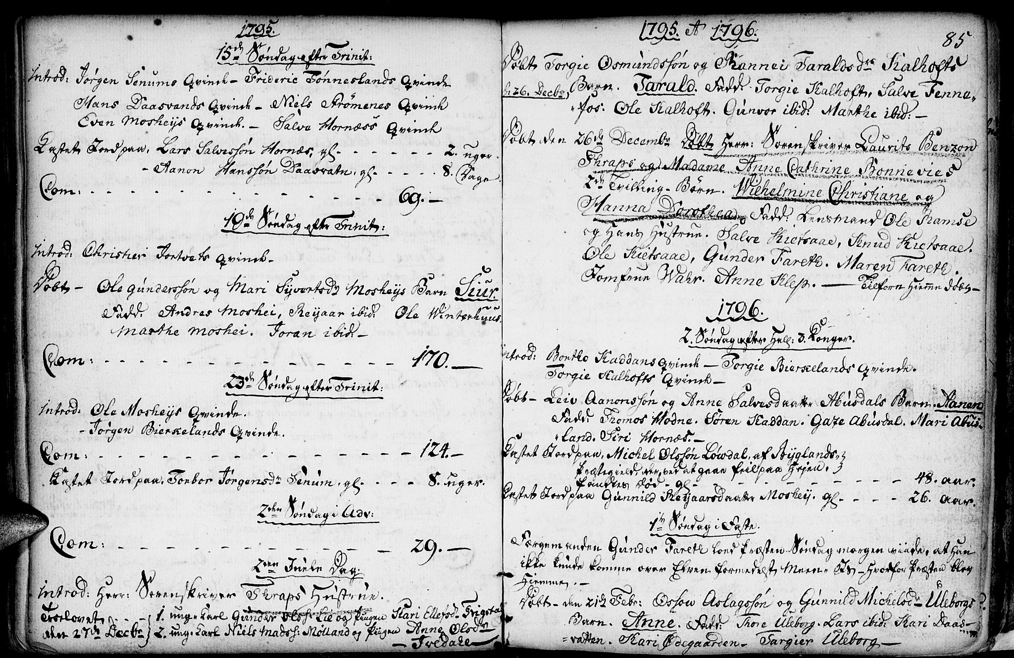 Evje sokneprestkontor, SAK/1111-0008/F/Fa/Fab/L0002: Parish register (official) no. A 2, 1765-1816, p. 85