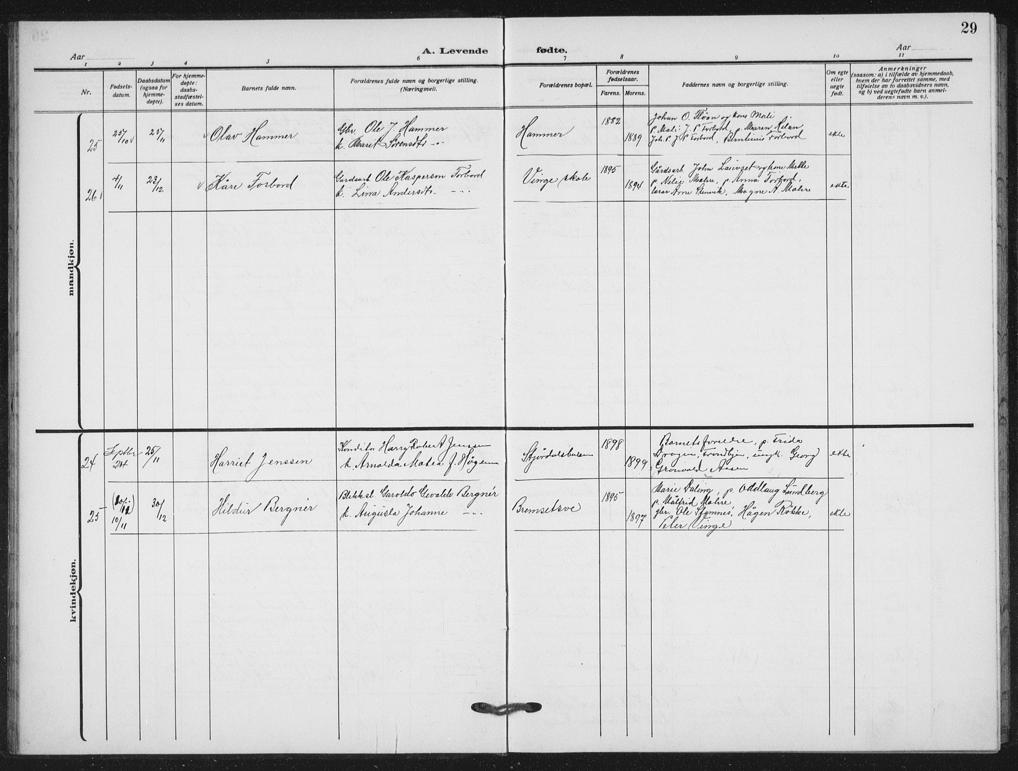 Ministerialprotokoller, klokkerbøker og fødselsregistre - Nord-Trøndelag, AV/SAT-A-1458/712/L0104: Parish register (copy) no. 712C02, 1917-1939, p. 29