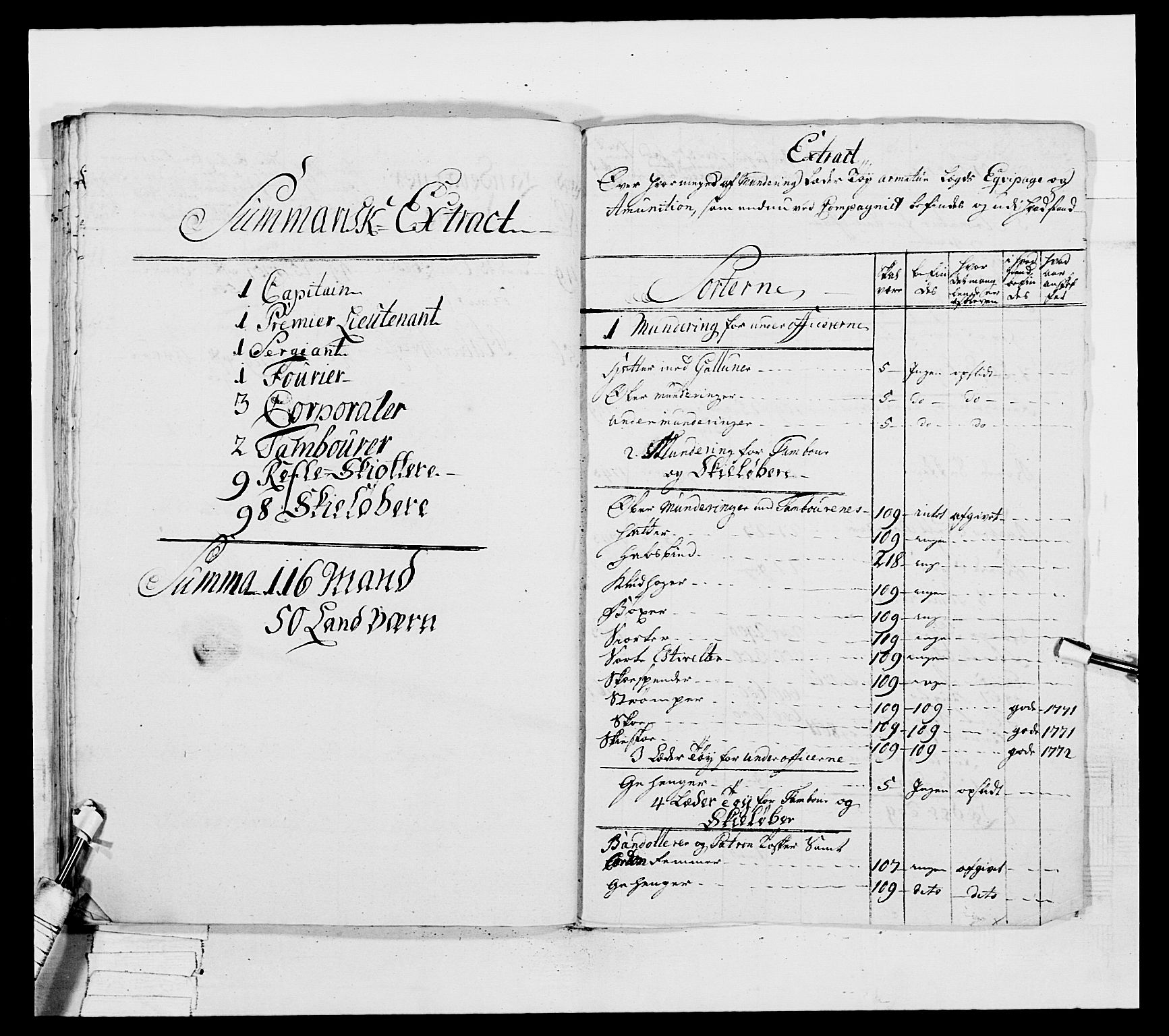 Generalitets- og kommissariatskollegiet, Det kongelige norske kommissariatskollegium, AV/RA-EA-5420/E/Eh/L0037: 1. Akershusiske nasjonale infanteriregiment, 1767-1773, p. 519