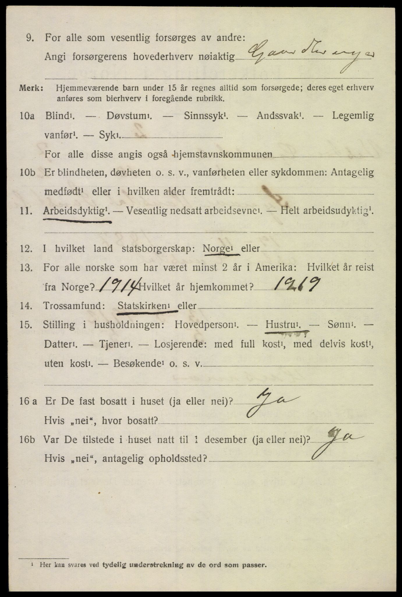 SAH, 1920 census for Vestre Gausdal, 1920, p. 5340