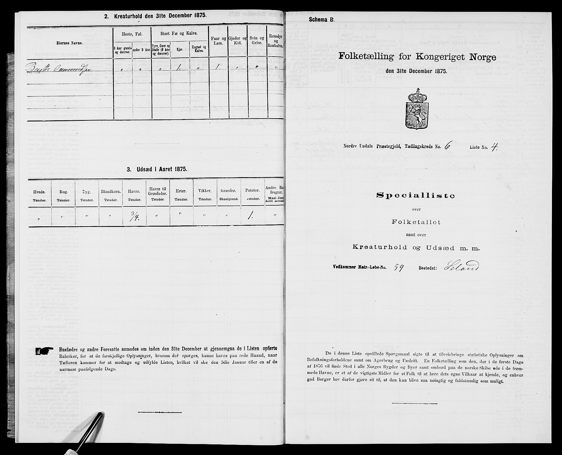 SAK, 1875 census for 1028P Nord-Audnedal, 1875, p. 610