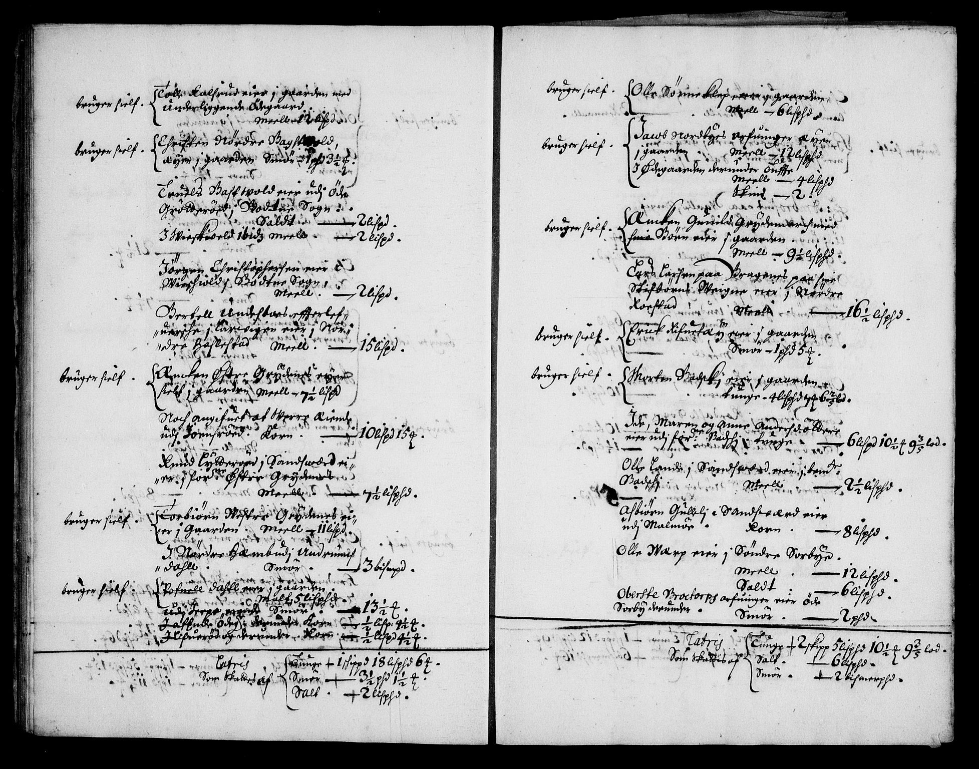 Rentekammeret inntil 1814, Realistisk ordnet avdeling, AV/RA-EA-4070/N/Na/L0003/0002: [XI h]: Tønsbergs amt og Larvik grevskaps jordebøker: / (B) Odelsskatt av jord som greven selv ikke besitter eller bruker., 1674