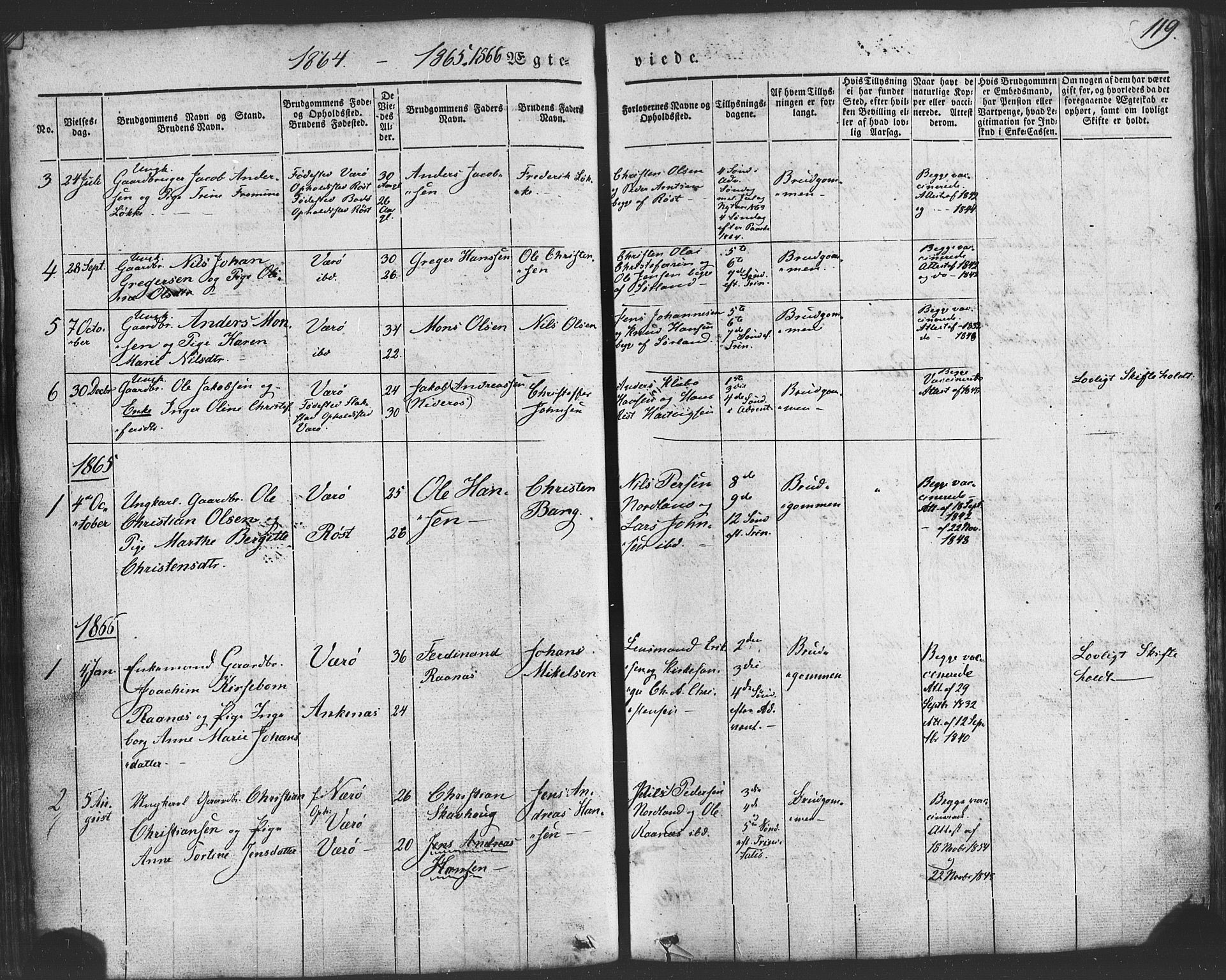 Ministerialprotokoller, klokkerbøker og fødselsregistre - Nordland, SAT/A-1459/807/L0121: Parish register (official) no. 807A04, 1846-1879, p. 119