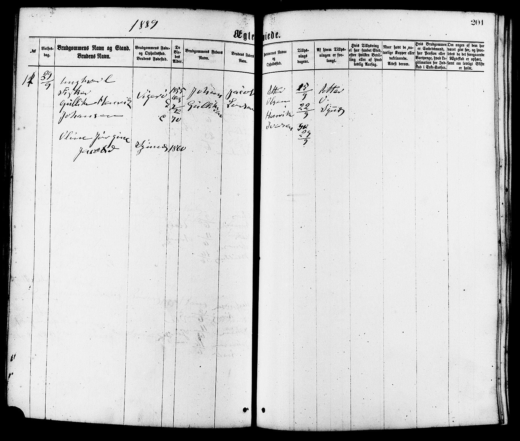 Ministerialprotokoller, klokkerbøker og fødselsregistre - Møre og Romsdal, AV/SAT-A-1454/537/L0519: Parish register (official) no. 537A03, 1876-1889, p. 201