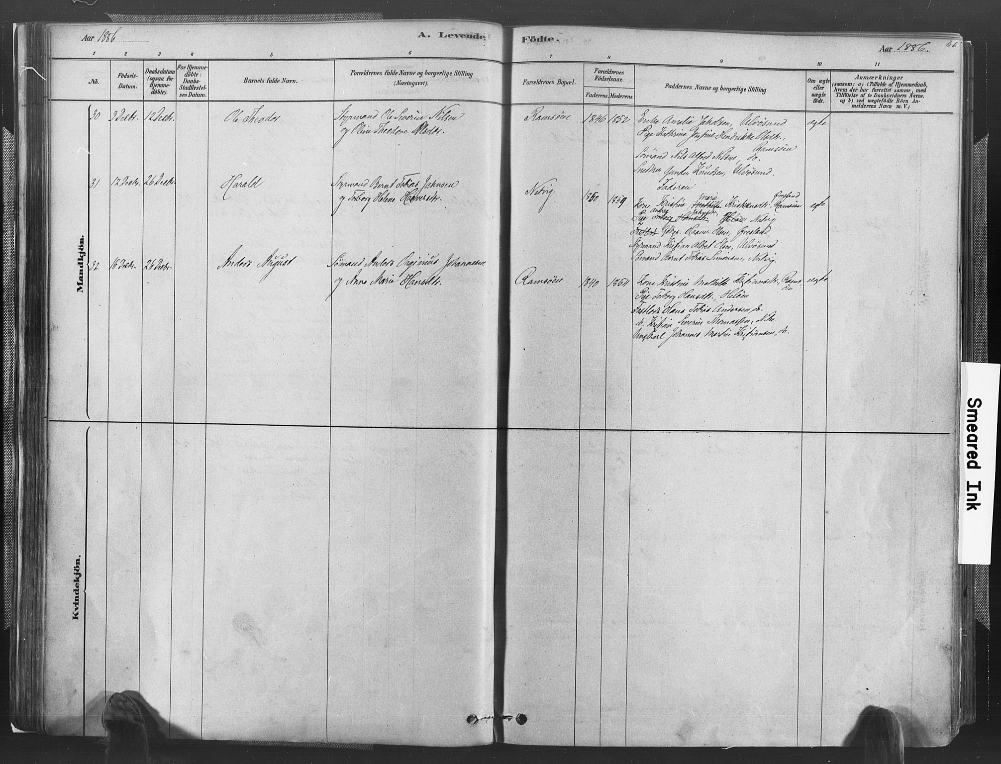 Høvåg sokneprestkontor, AV/SAK-1111-0025/F/Fa/L0005: Parish register (official) no. A 5, 1878-1893, p. 66