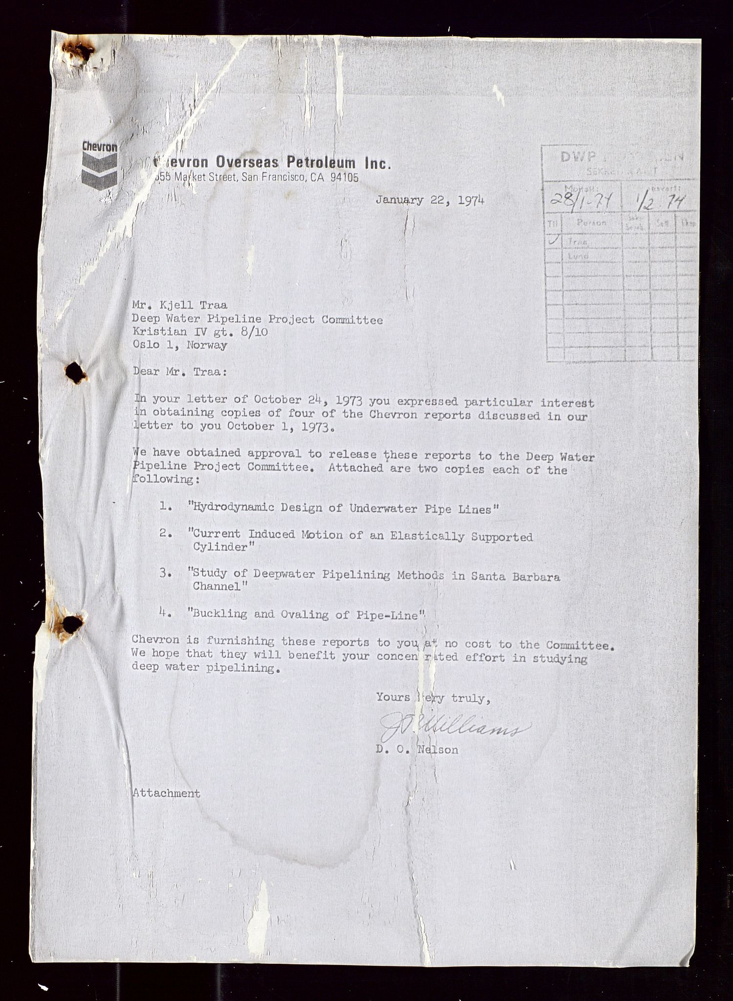 Industridepartementet, Oljekontoret, AV/SAST-A-101348/Di/L0001: DWP, møter juni - november, komiteemøter nr. 19 - 26, 1973-1974, p. 63