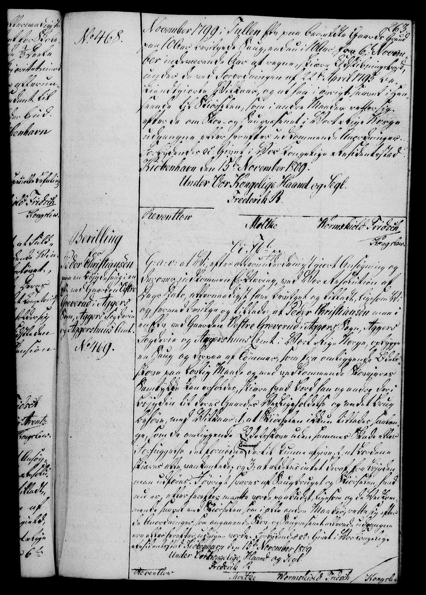 Rentekammeret, Kammerkanselliet, RA/EA-3111/G/Gg/Gga/L0019: Norsk ekspedisjonsprotokoll med register (merket RK 53.19), 1807-1810, p. 263