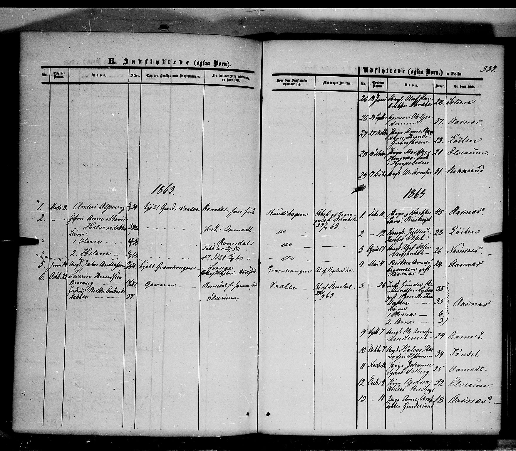 Våler prestekontor, Hedmark, AV/SAH-PREST-040/H/Ha/Haa/L0001: Parish register (official) no. 1, 1849-1878, p. 339