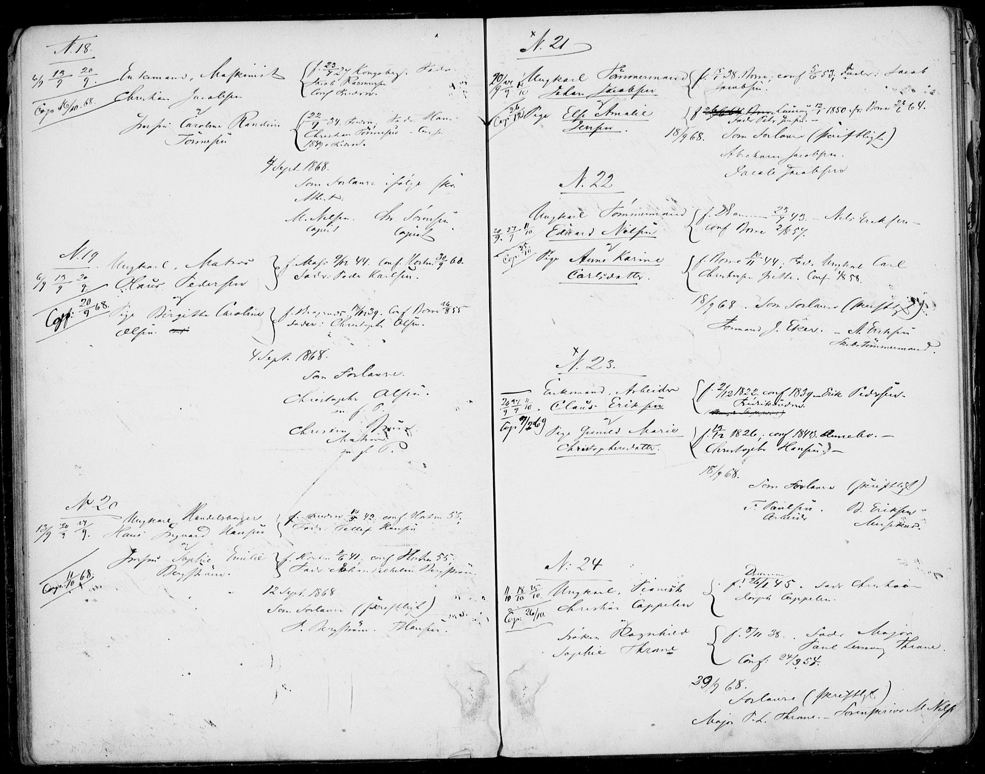 Horten kirkebøker, AV/SAKO-A-348/H/Ha/L0001: Banns register no. 1, 1855-1881