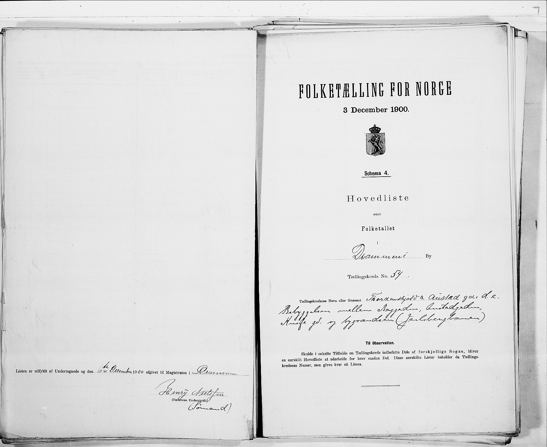 RA, 1900 census for Drammen, 1900, p. 113