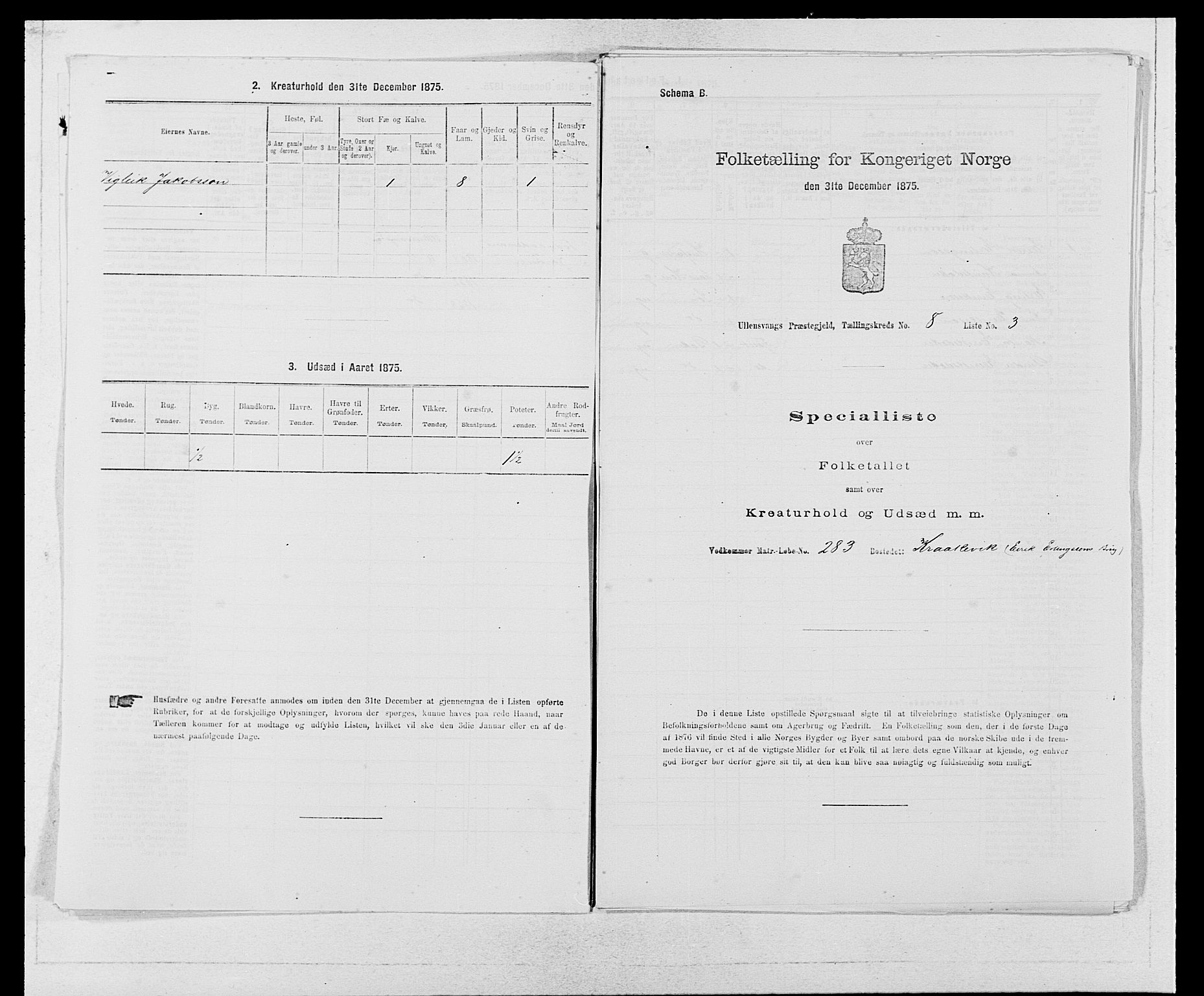 SAB, 1875 census for 1230P Ullensvang, 1875, p. 746