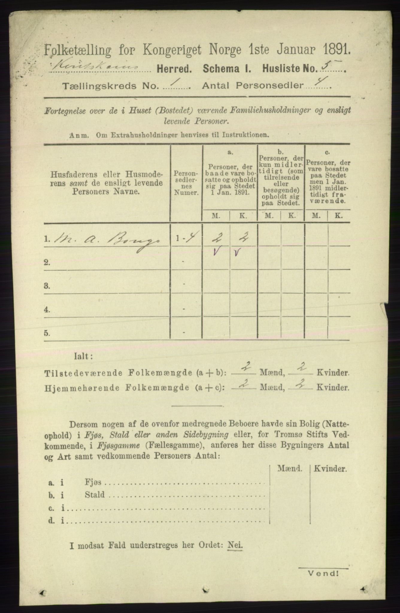 RA, 1891 census for 2011 Kautokeino, 1891, p. 18