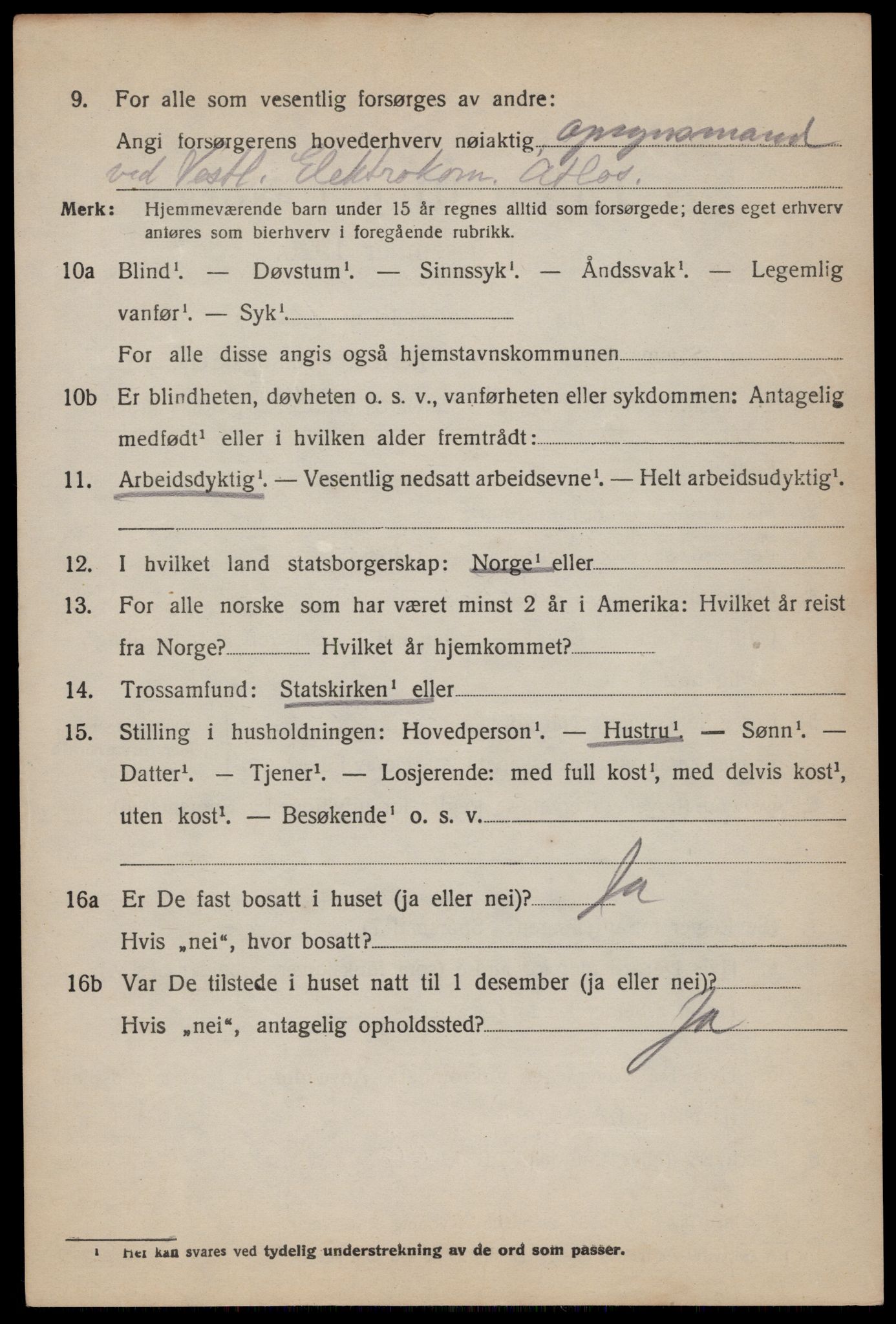 SAST, 1920 census for Forsand, 1920, p. 1620