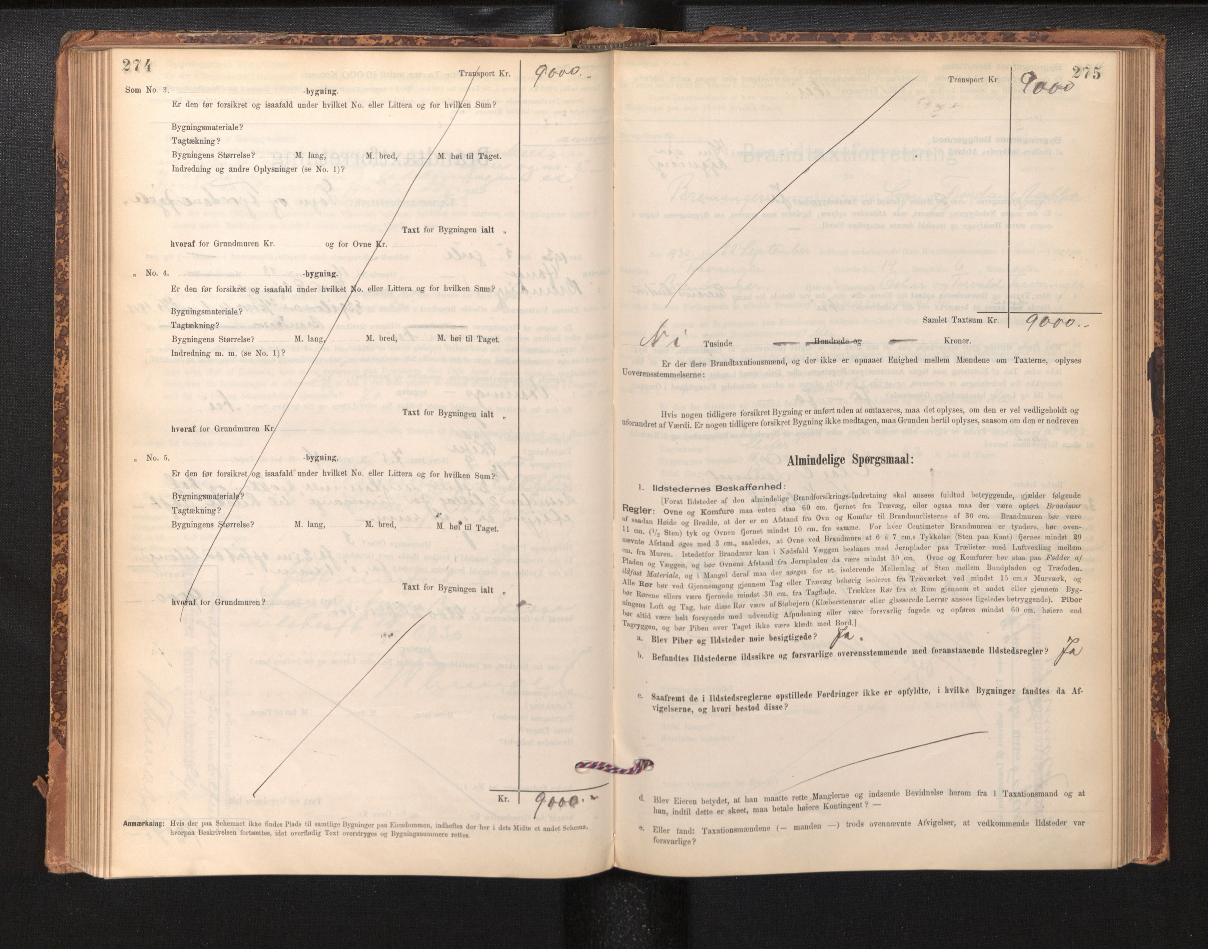 Lensmannen i Bremanger, AV/SAB-A-26701/0012/L0007: Branntakstprotokoll, skjematakst, 1895-1936, p. 274-275