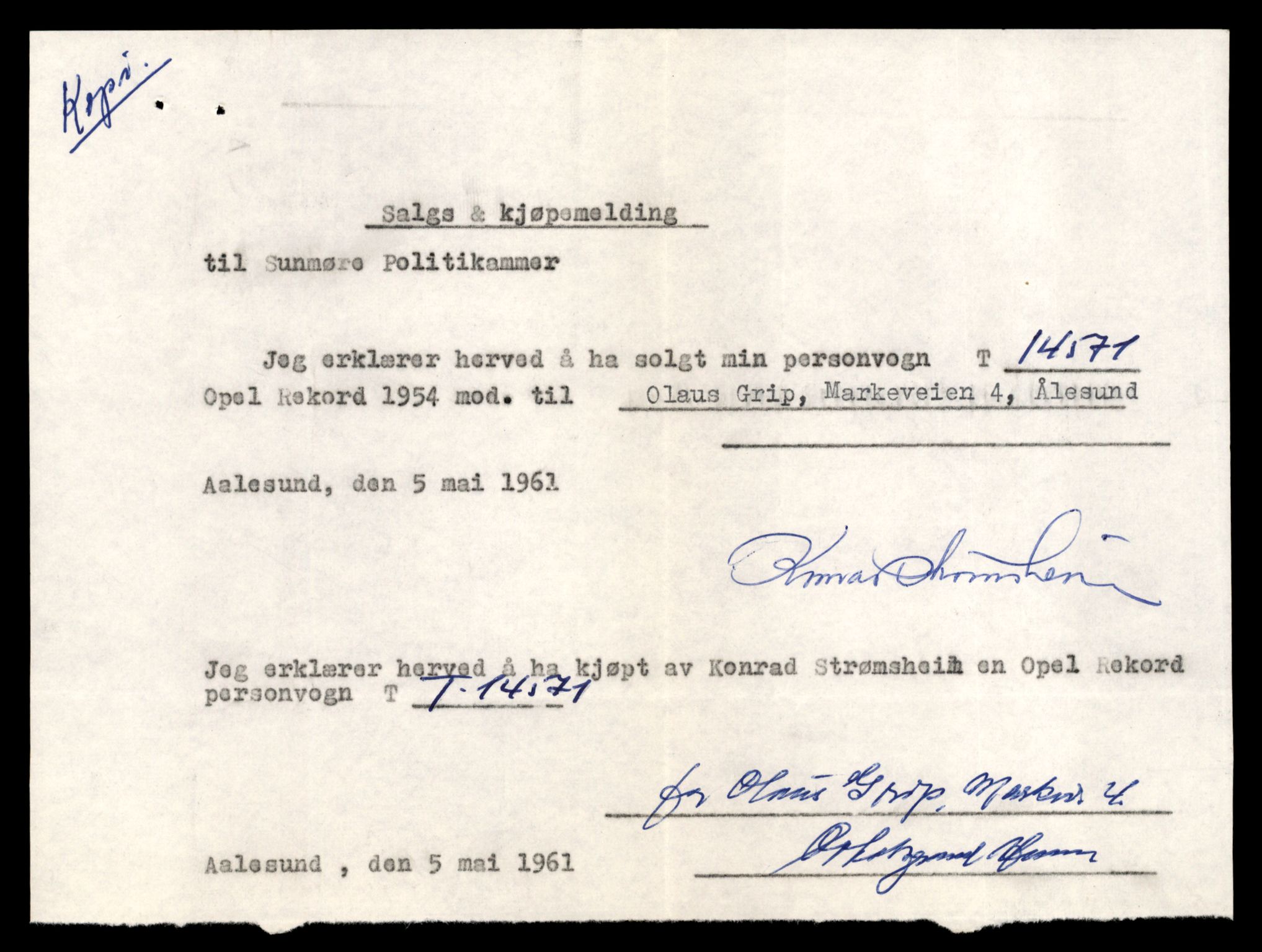 Møre og Romsdal vegkontor - Ålesund trafikkstasjon, AV/SAT-A-4099/F/Fe/L0046: Registreringskort for kjøretøy T 14445 - T 14579, 1927-1998