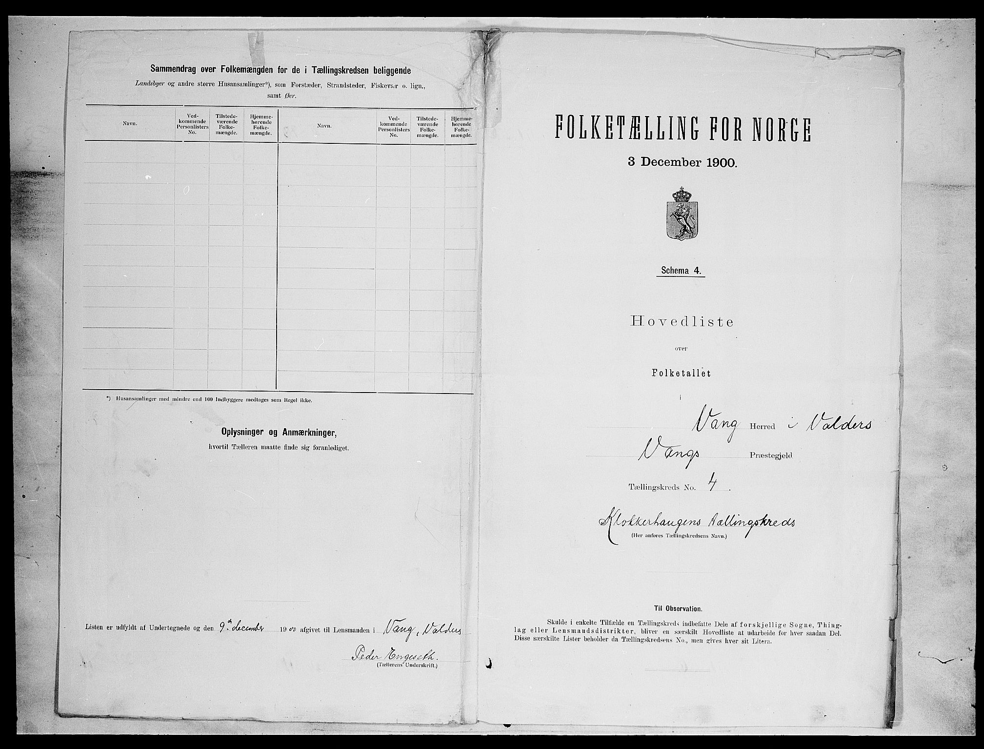 SAH, 1900 census for Vang, 1900, p. 22