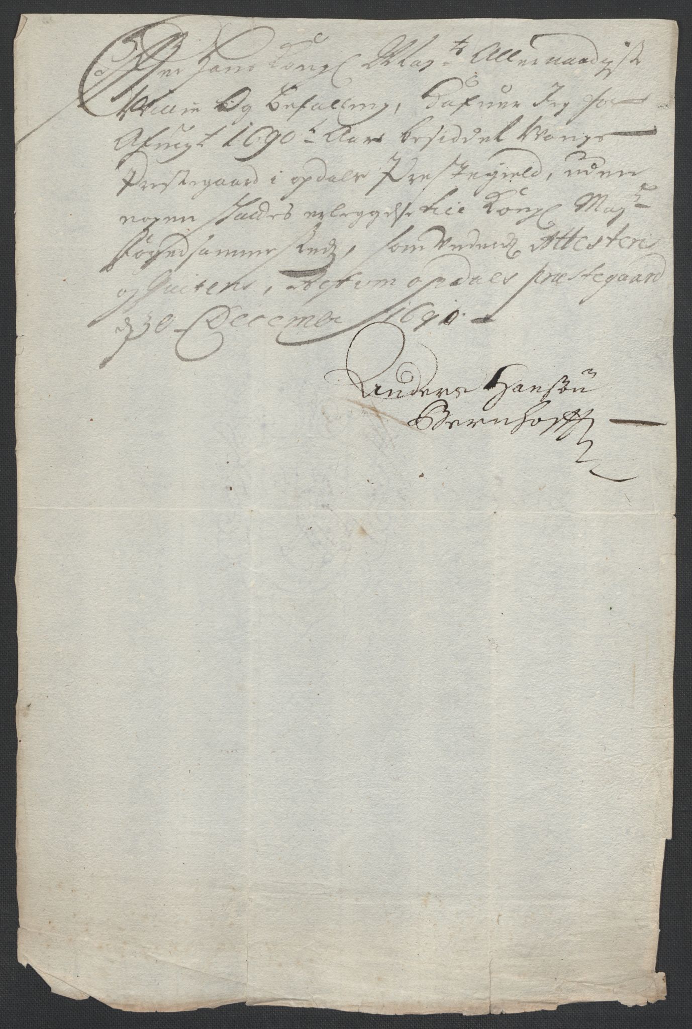 Rentekammeret inntil 1814, Reviderte regnskaper, Fogderegnskap, AV/RA-EA-4092/R58/L3936: Fogderegnskap Orkdal, 1689-1690, p. 439