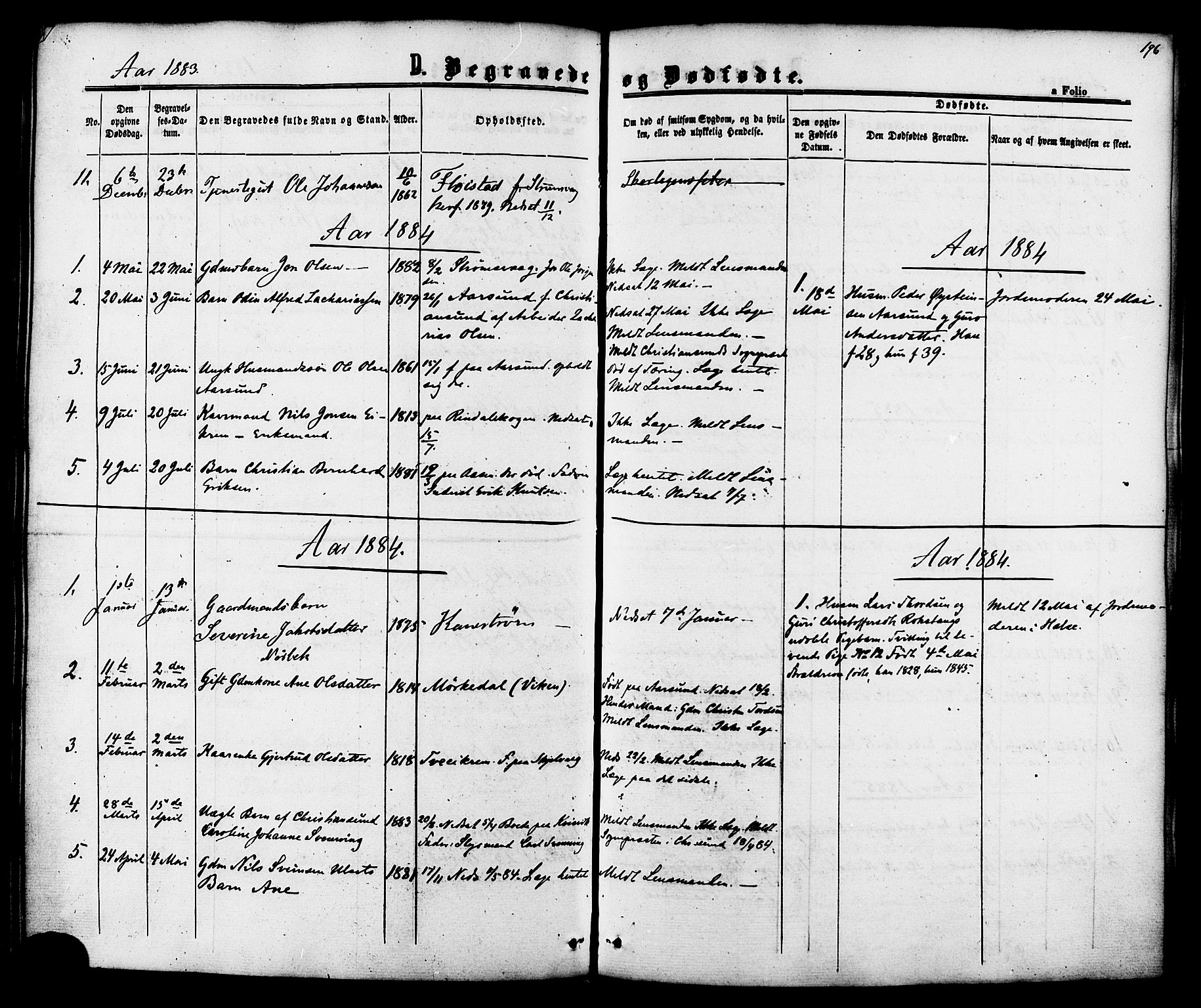 Ministerialprotokoller, klokkerbøker og fødselsregistre - Møre og Romsdal, AV/SAT-A-1454/587/L0999: Parish register (official) no. 587A01, 1864-1886, p. 196