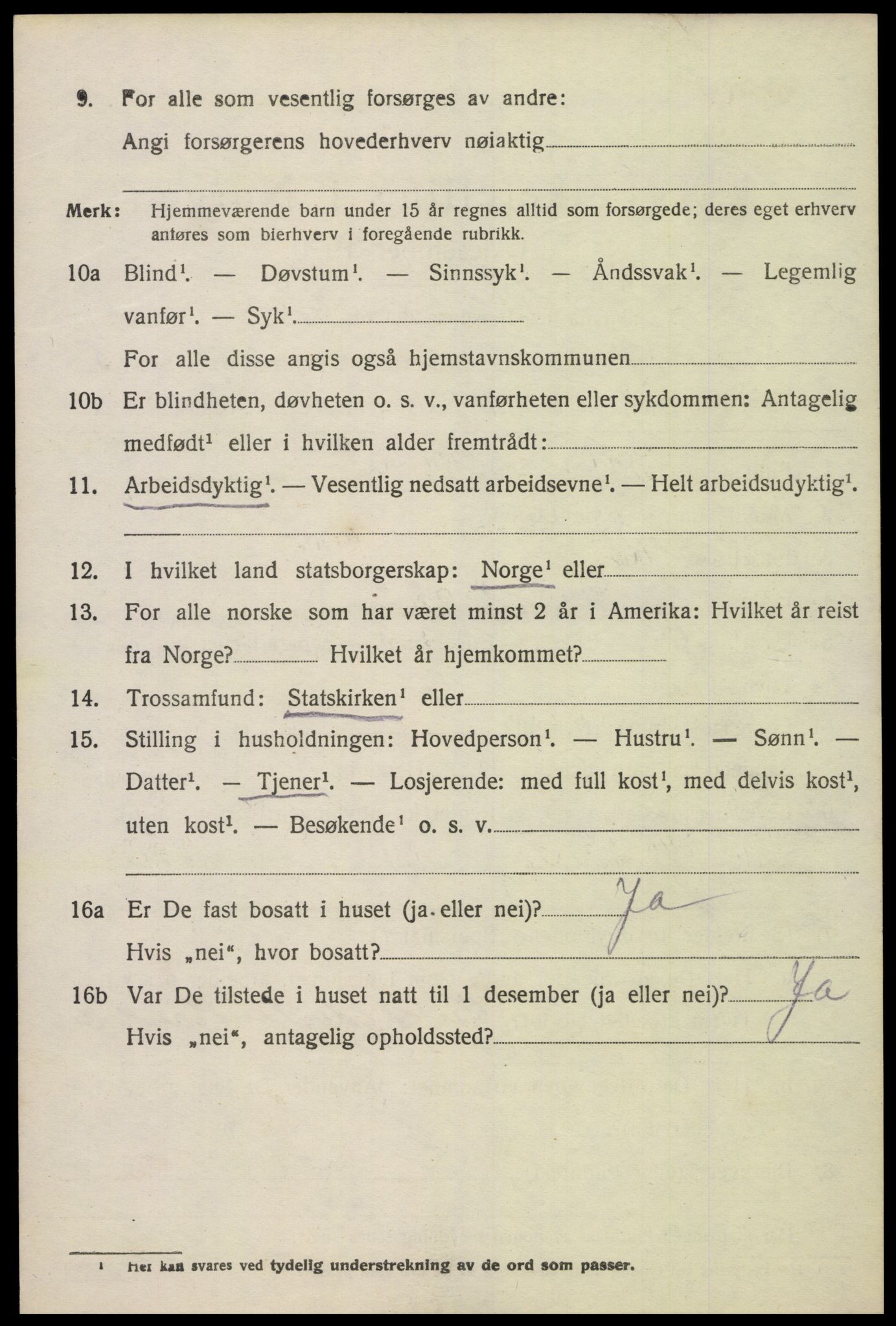 SAK, 1920 census for Søgne, 1920, p. 2204