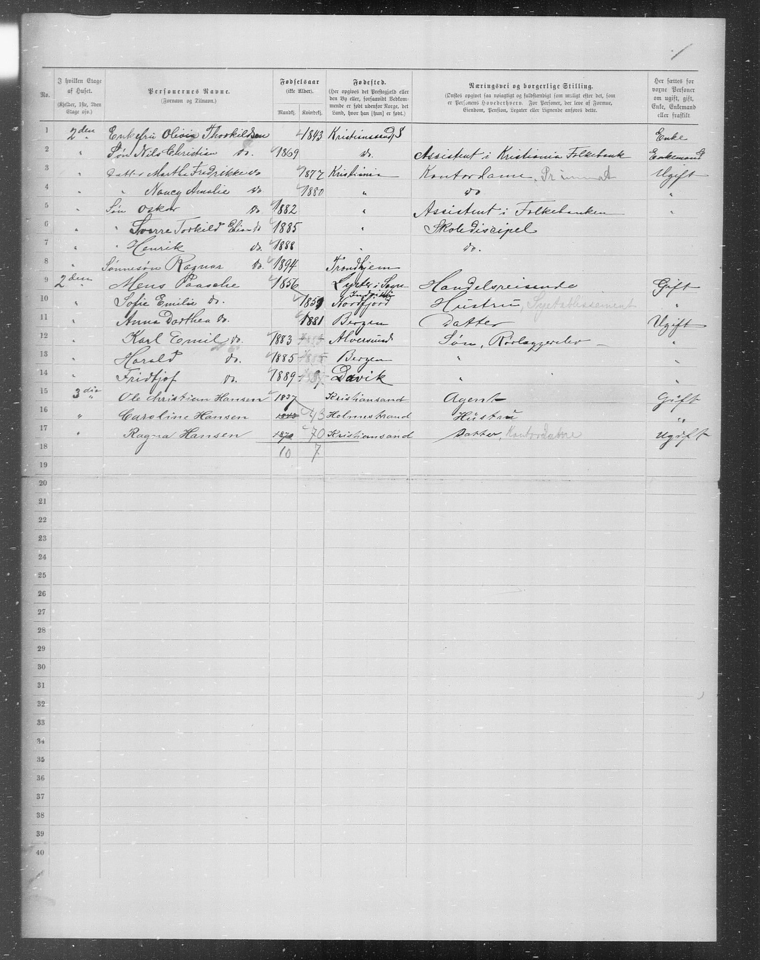 OBA, Municipal Census 1899 for Kristiania, 1899, p. 6553