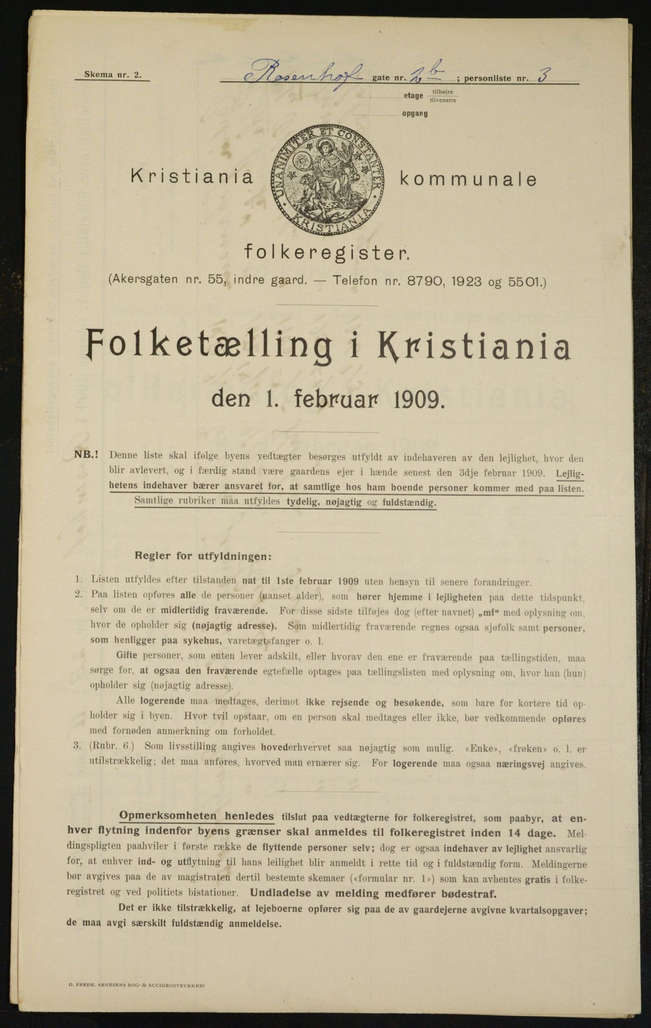 OBA, Municipal Census 1909 for Kristiania, 1909, p. 75872