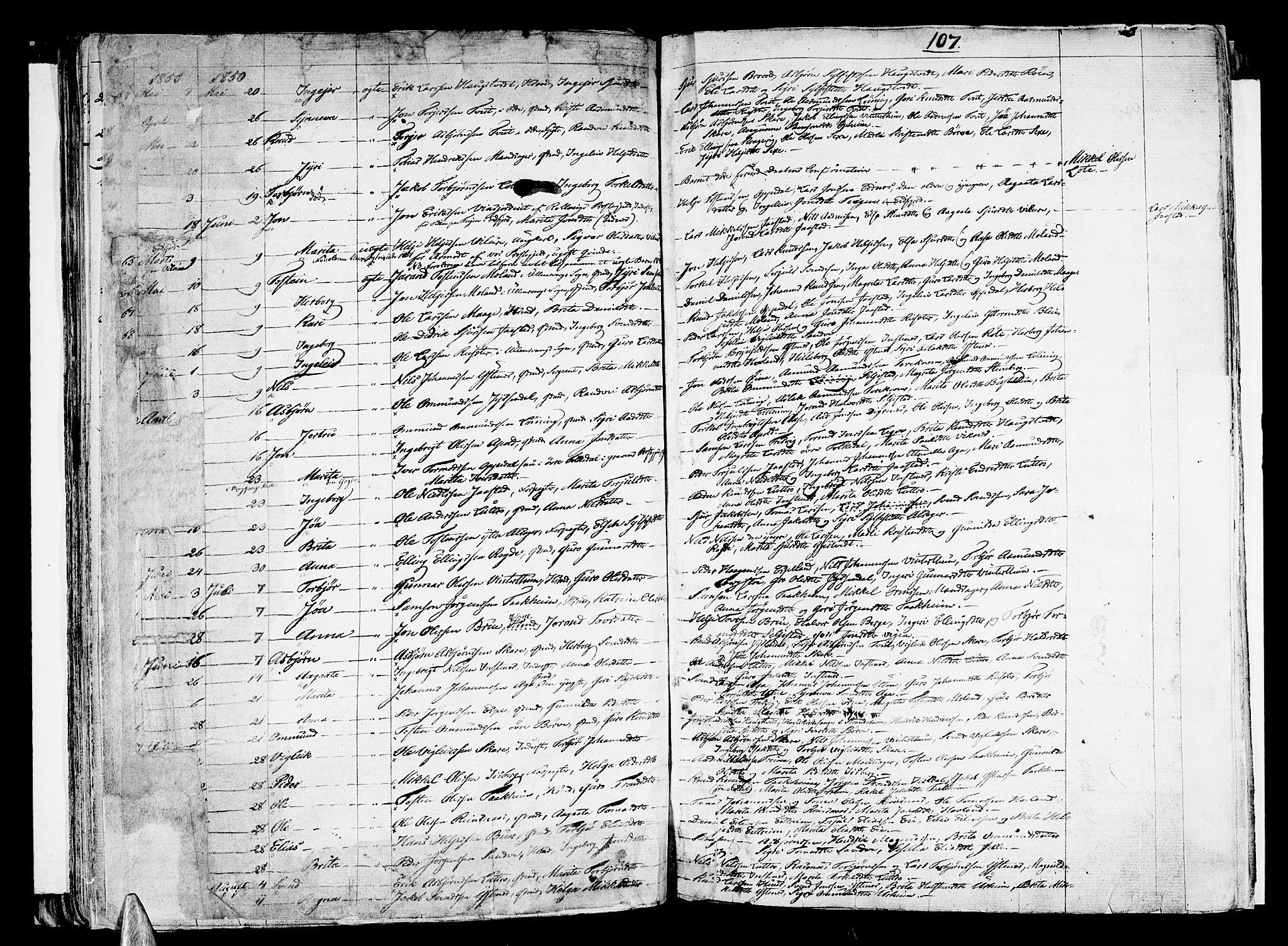 Ullensvang sokneprestembete, AV/SAB-A-78701/H/Haa: Parish register (official) no. A 10, 1825-1853, p. 107