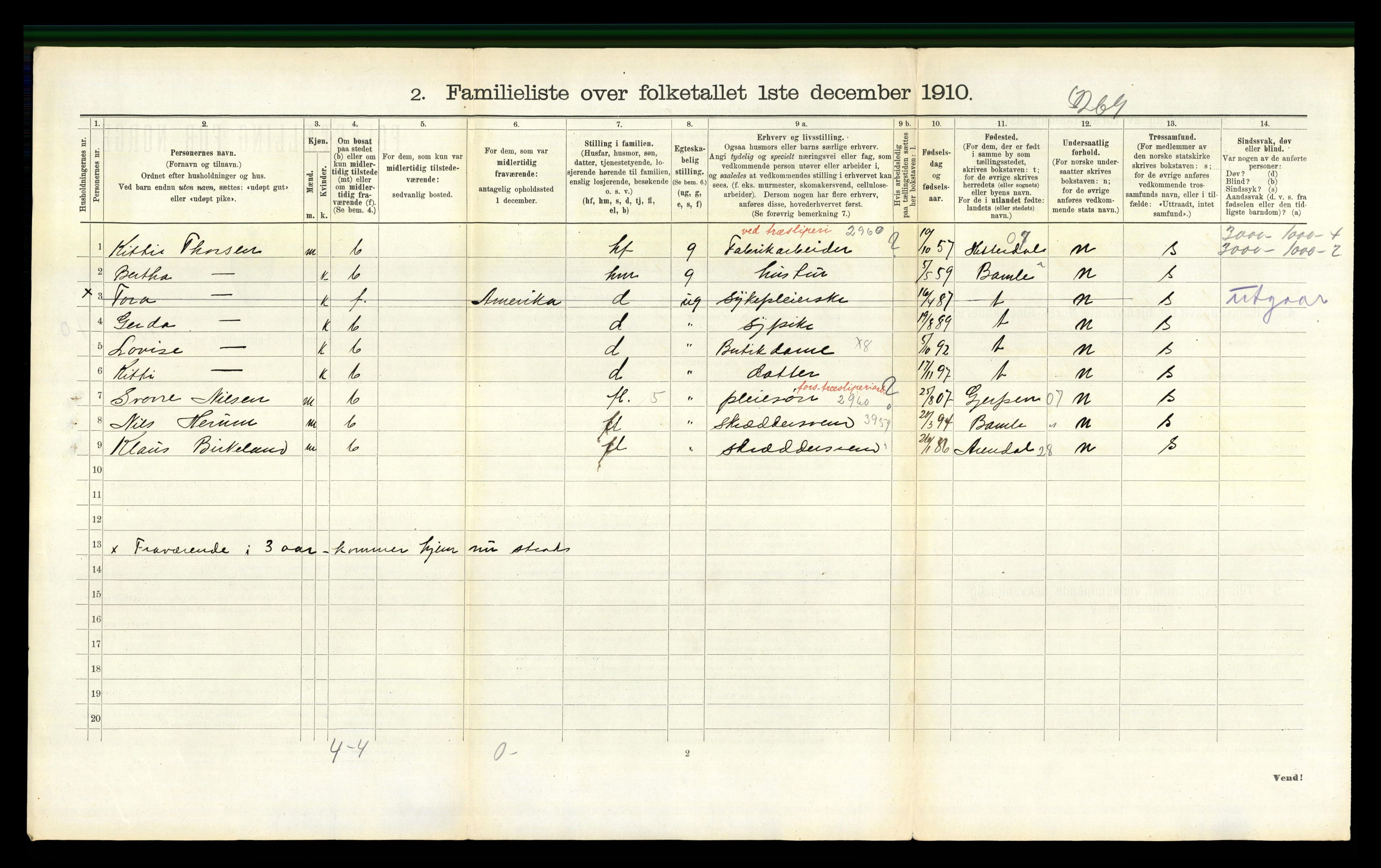 RA, 1910 census for Skien, 1910, p. 567