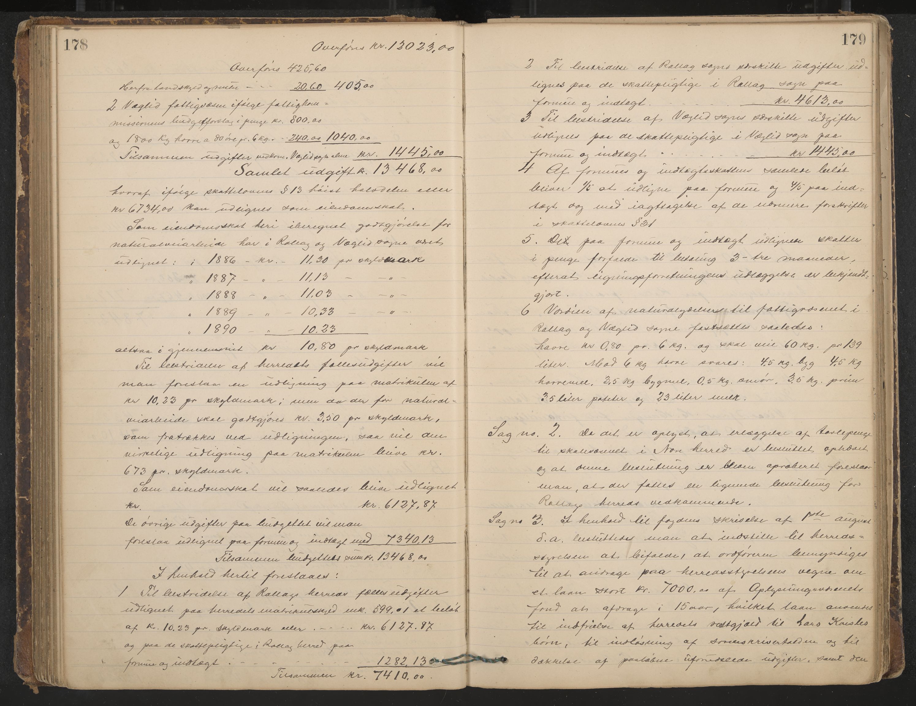 Rollag formannskap og sentraladministrasjon, IKAK/0632021-2/A/Aa/L0003: Møtebok, 1884-1897, p. 178-179