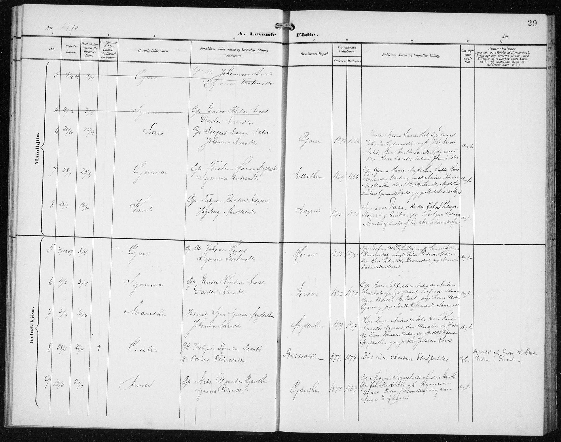 Ullensvang sokneprestembete, SAB/A-78701/H/Hab: Parish register (copy) no. C  3, 1899-1932, p. 29